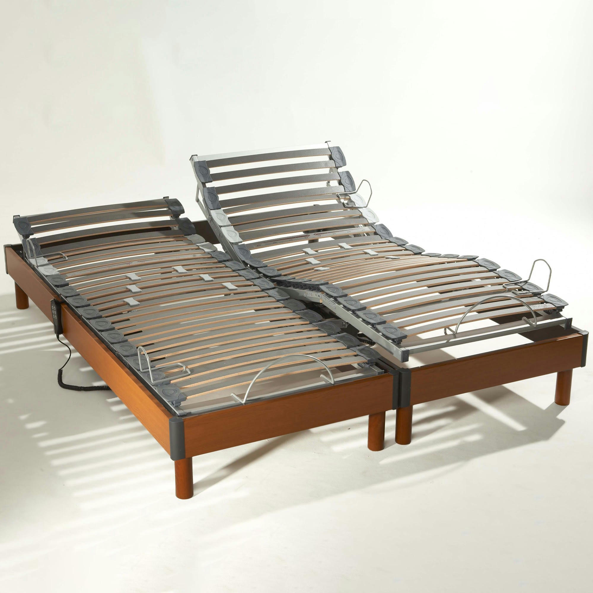 RELAX SOM FLEXIBLE MERISIER - Sommiers relaxation electrique français 2x80x200