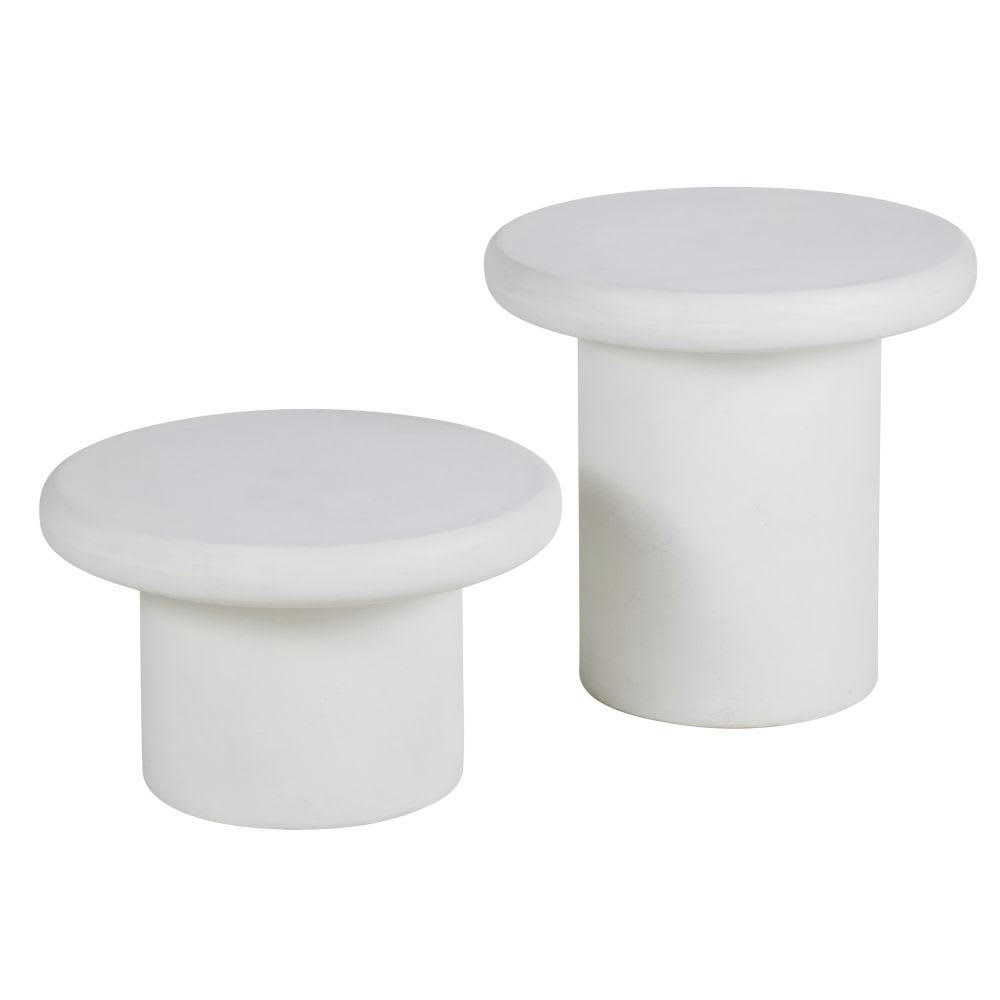 - Ensemble de 2 bouts de canapé en magnésie blanche