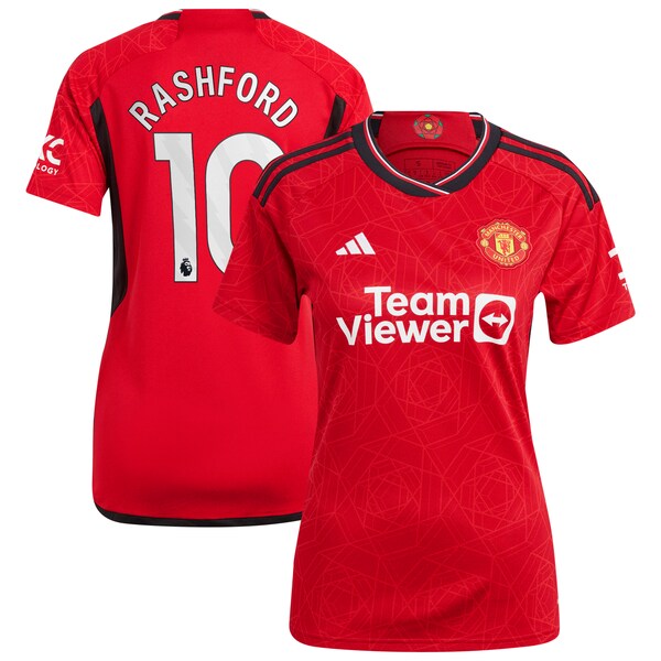 Marcus Rashford Manchester United adidas Women's 2023/24 Home Replica Player Jersey - Red/Green