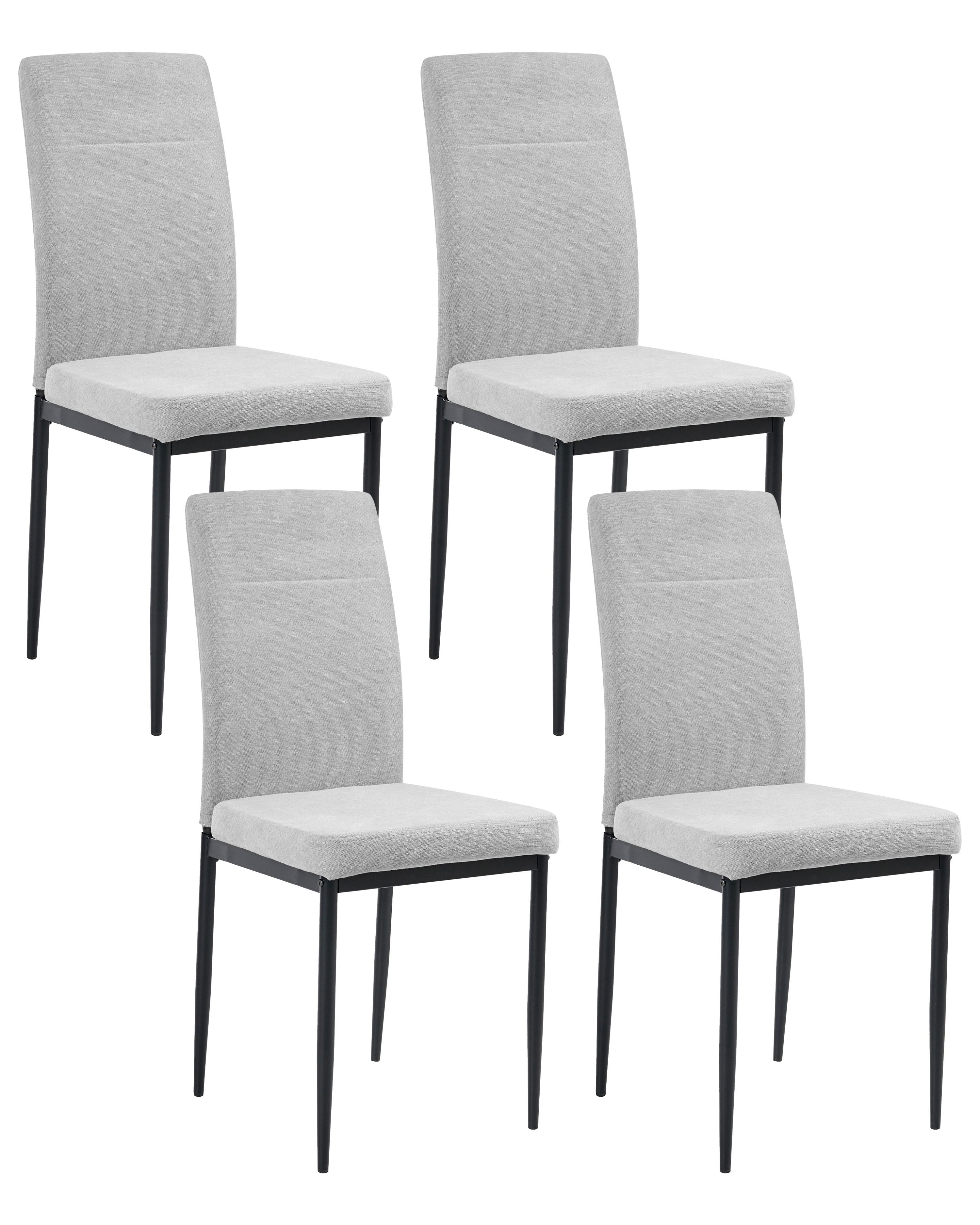 Set of 4 Dining Chairs RINER Fabric Grey