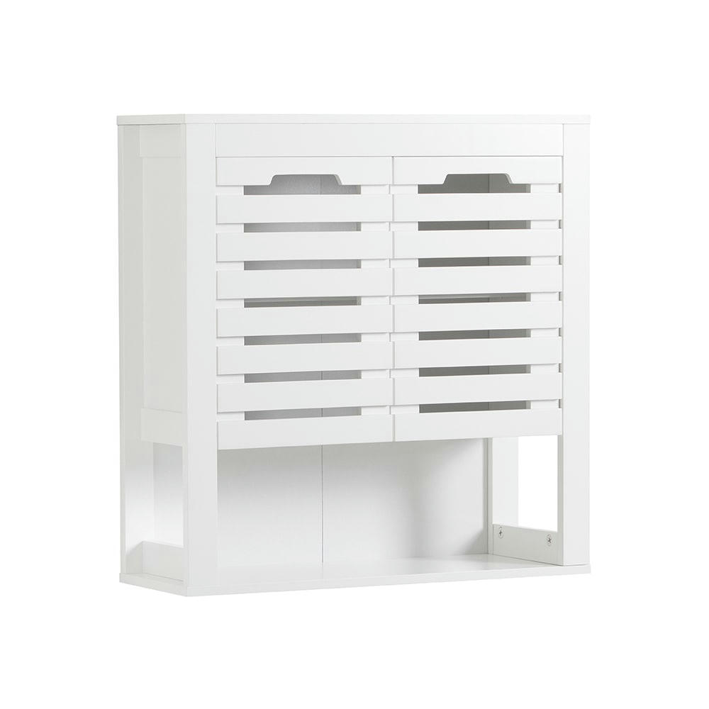 - Armoire de toilettes salle de bain 3 étagères effet bois blanc