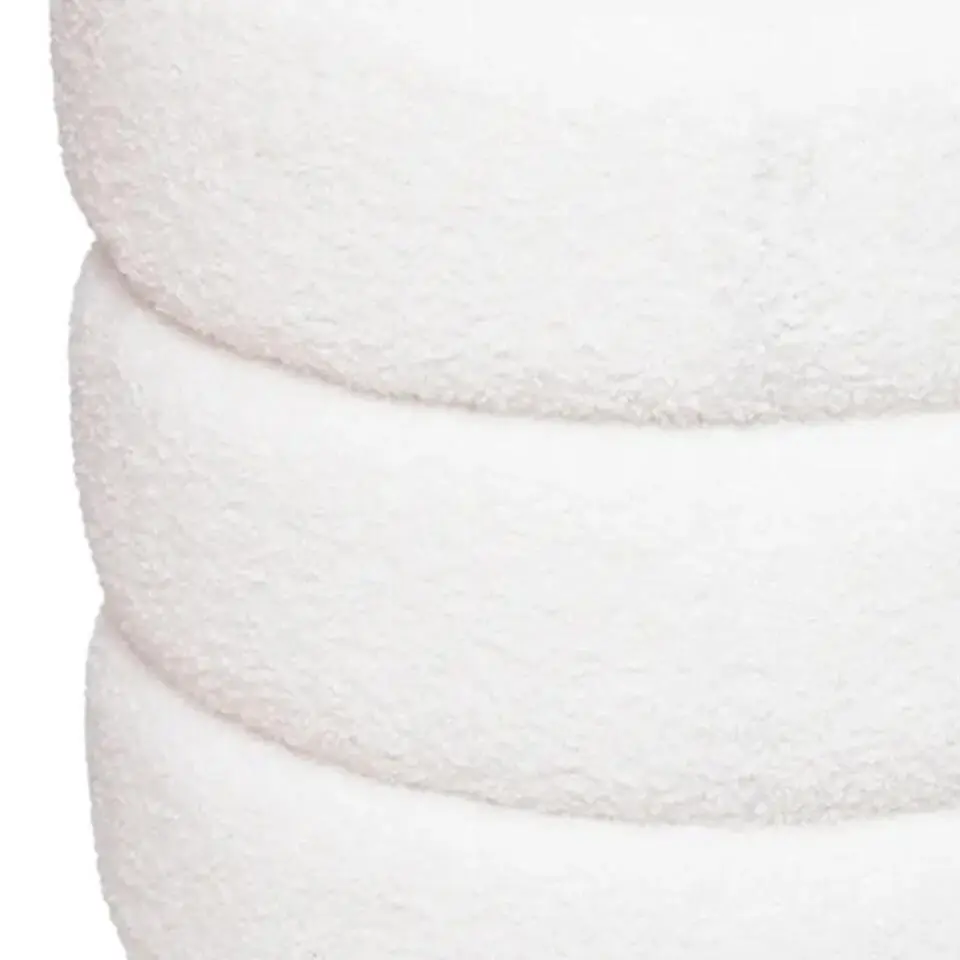 Atmosphera Poef om te zitten - hout/stof - wit - 40 x 40 cm