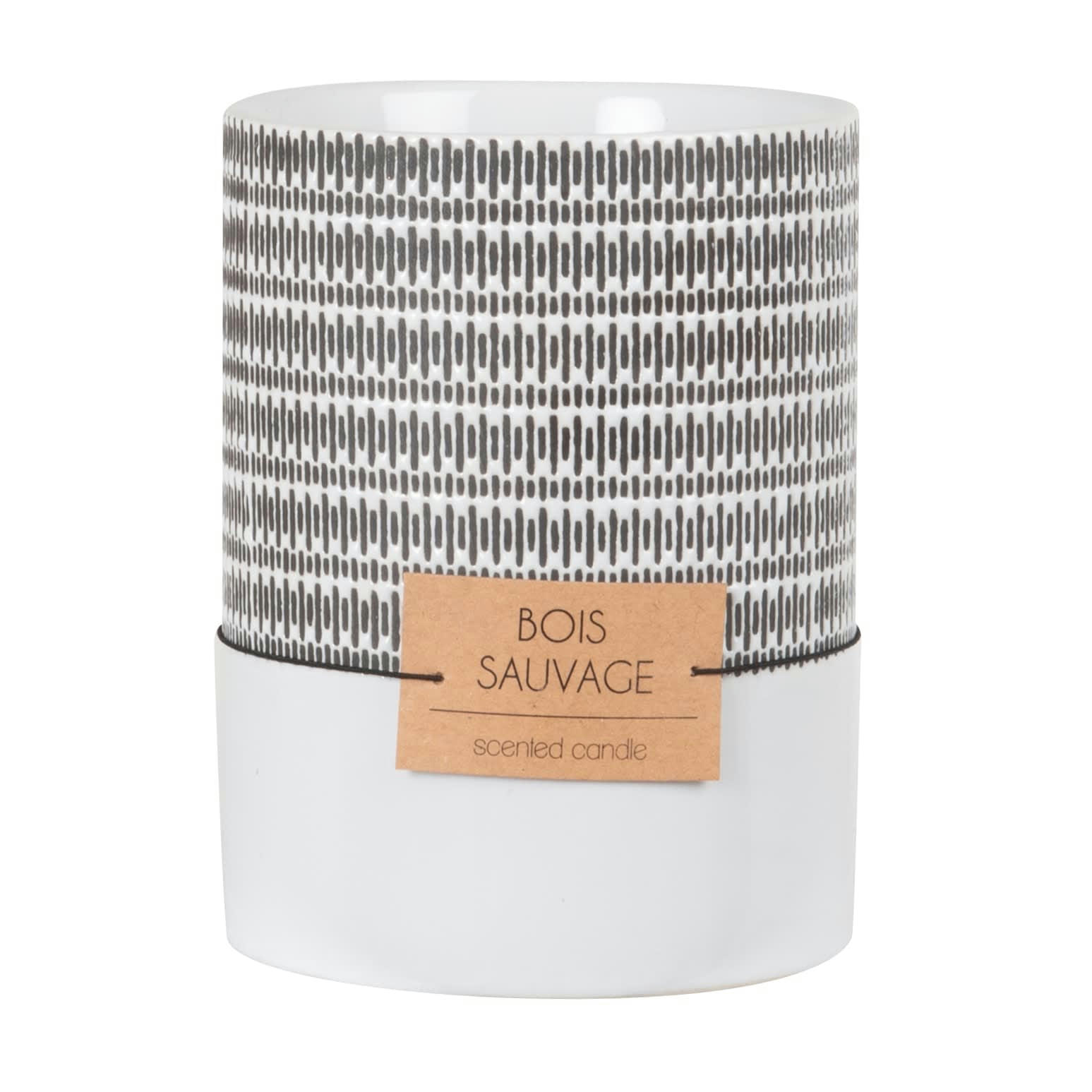 BAMBALA - Bougie parfumée en céramique noire et blanche, 450g