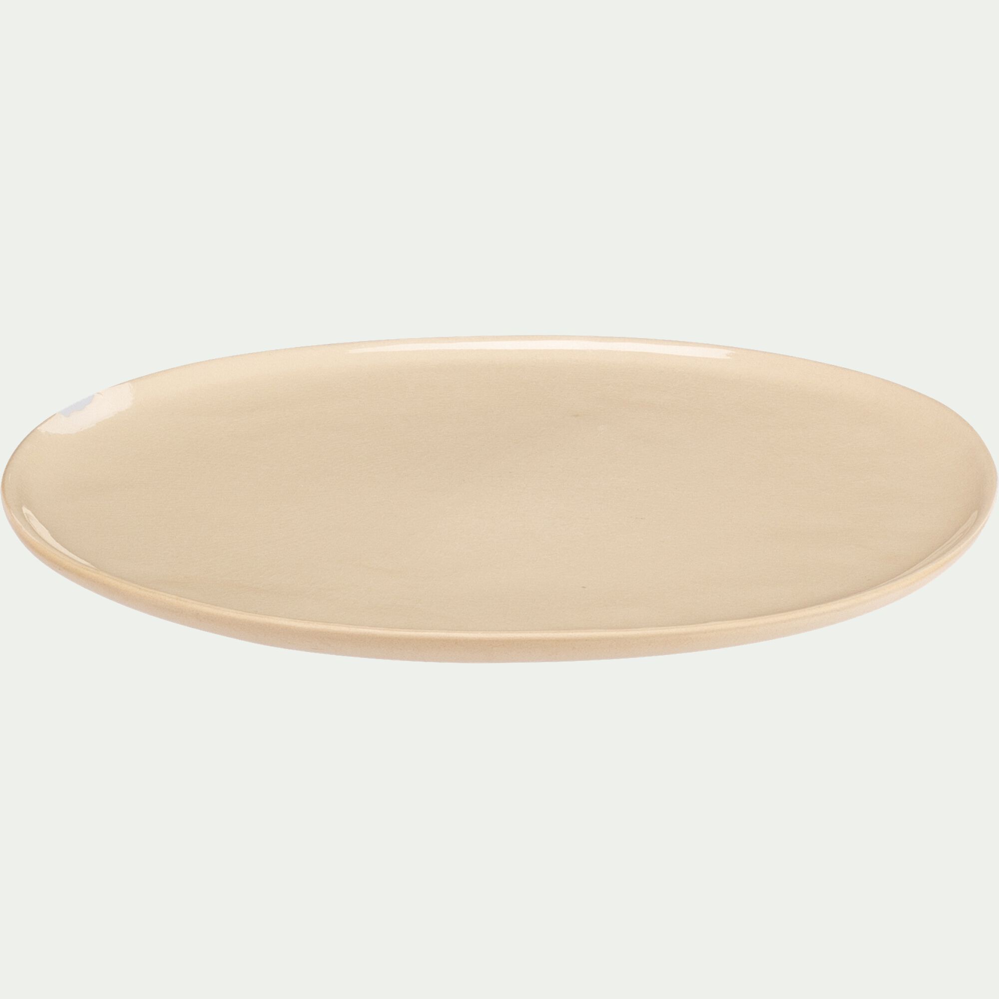 HOUM - Assiette plate à bord haut en grès D27cm - blanc ventoux