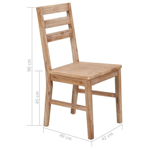 NNEVL Dining Chairs 6 pcs Solid Acacia Wood