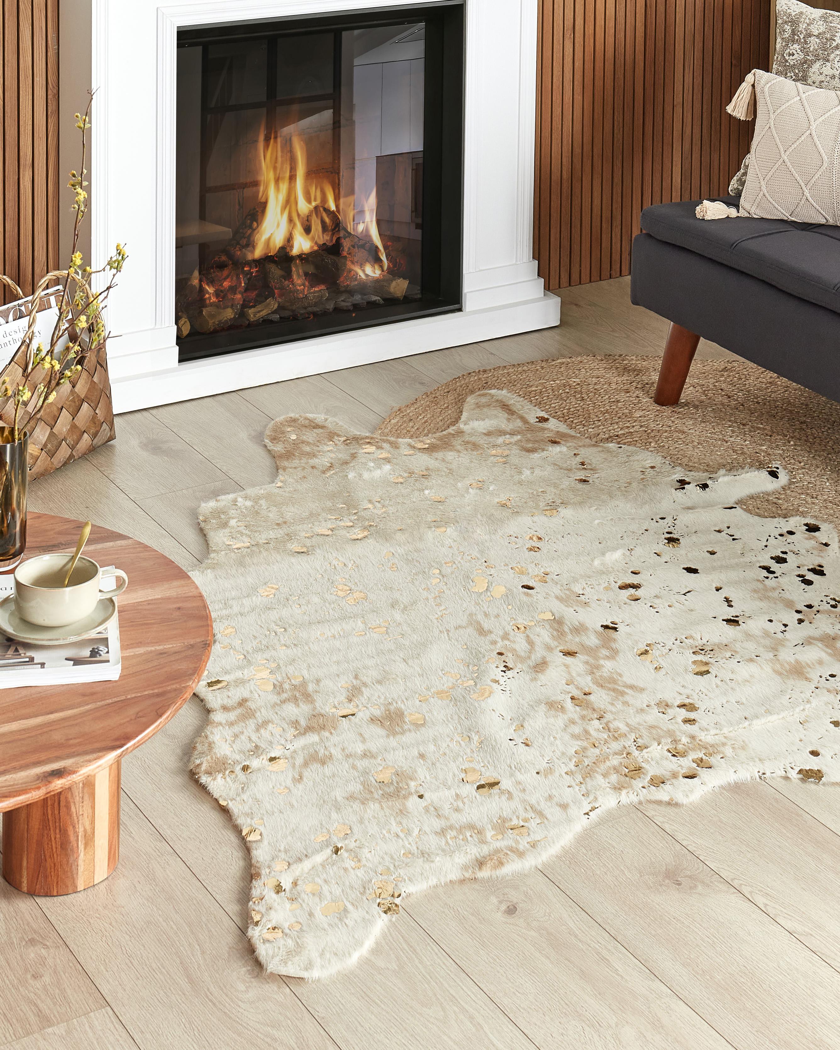 Faux Cowhide Rug BOGONG Light Beige 130 x 170 cm