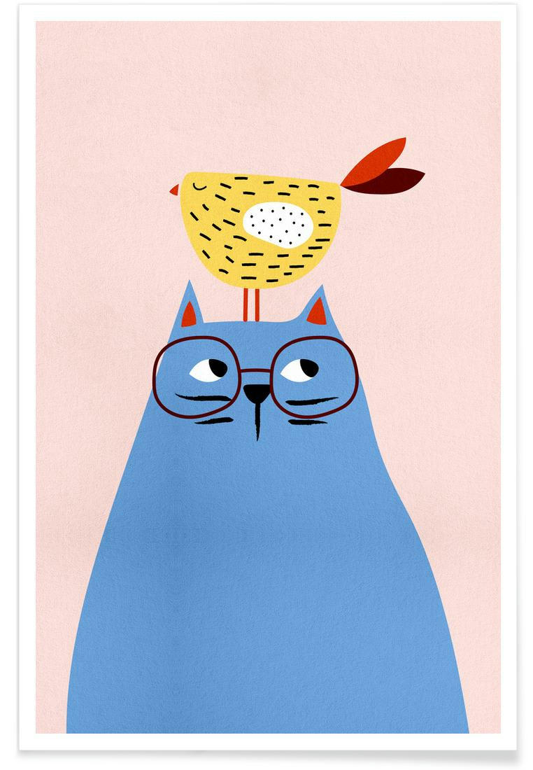 A VERY PATIENT CAT - Affiche multicolore