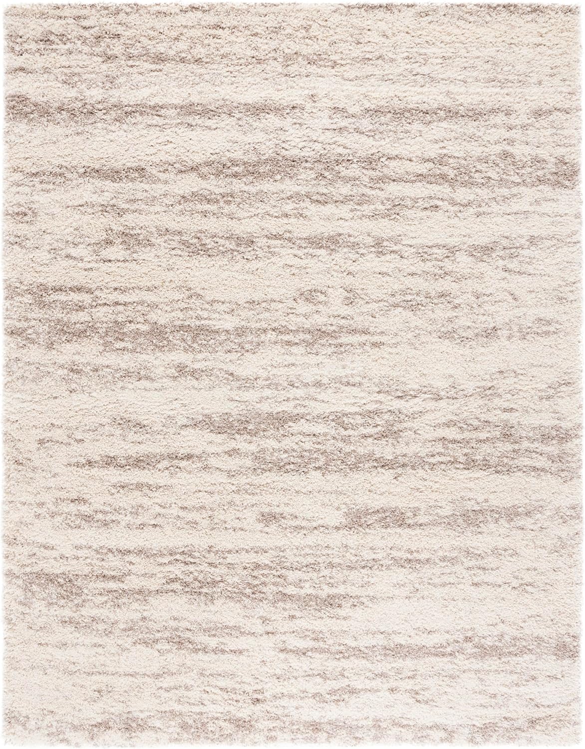 SAFAVIEH Hudson Shag Collection Area Rug - 9' x 12', Ivory & Beige, Modern Design, Non-Shedding & Easy Care, 2-inch Thick Ideal for High Traffic Areas in Living Room, Bedroom (SGH206B)
