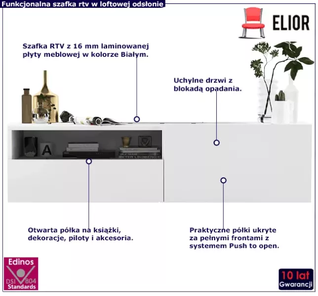 Ścienna szafka rtv z szufladą - Xytica