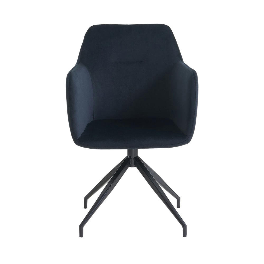 NATE - Chaise de bureau en velours noir