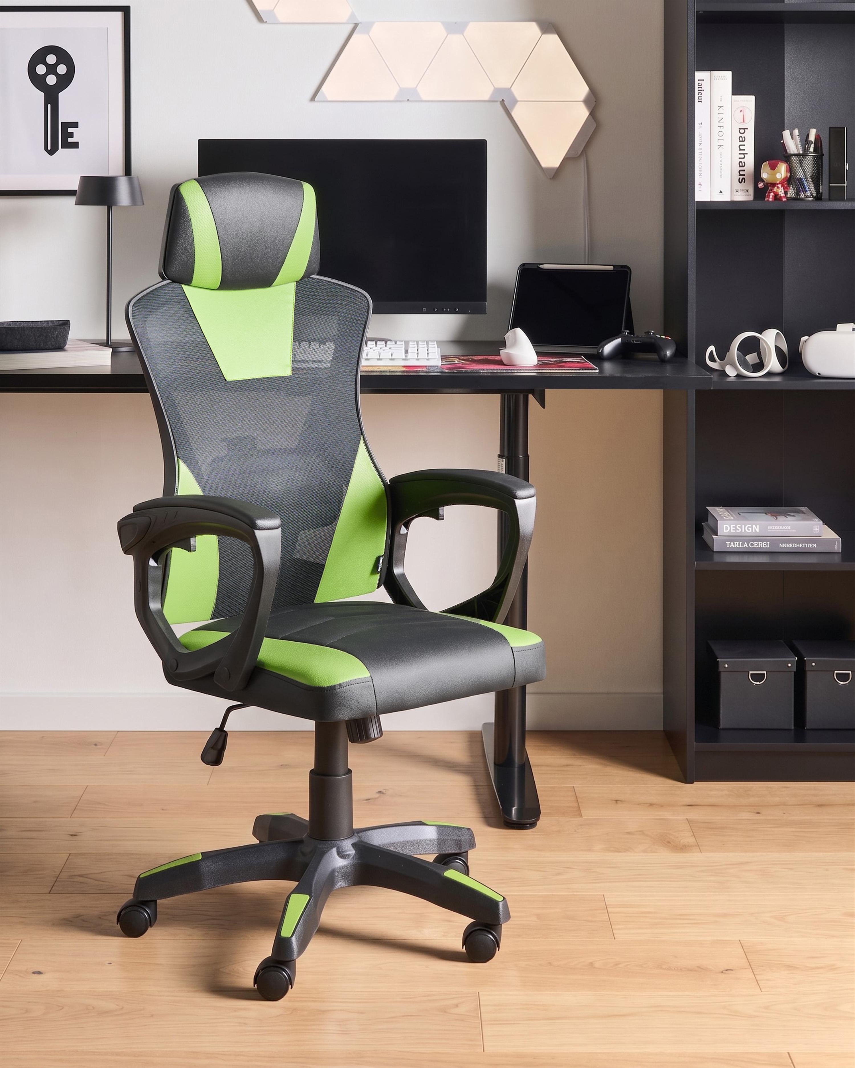 Office Chair IGNIS Faux Leather Lime Green