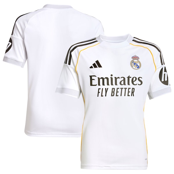 Los Merengues adidas Youth 2025/26 Home Replica Jersey - White/Blue