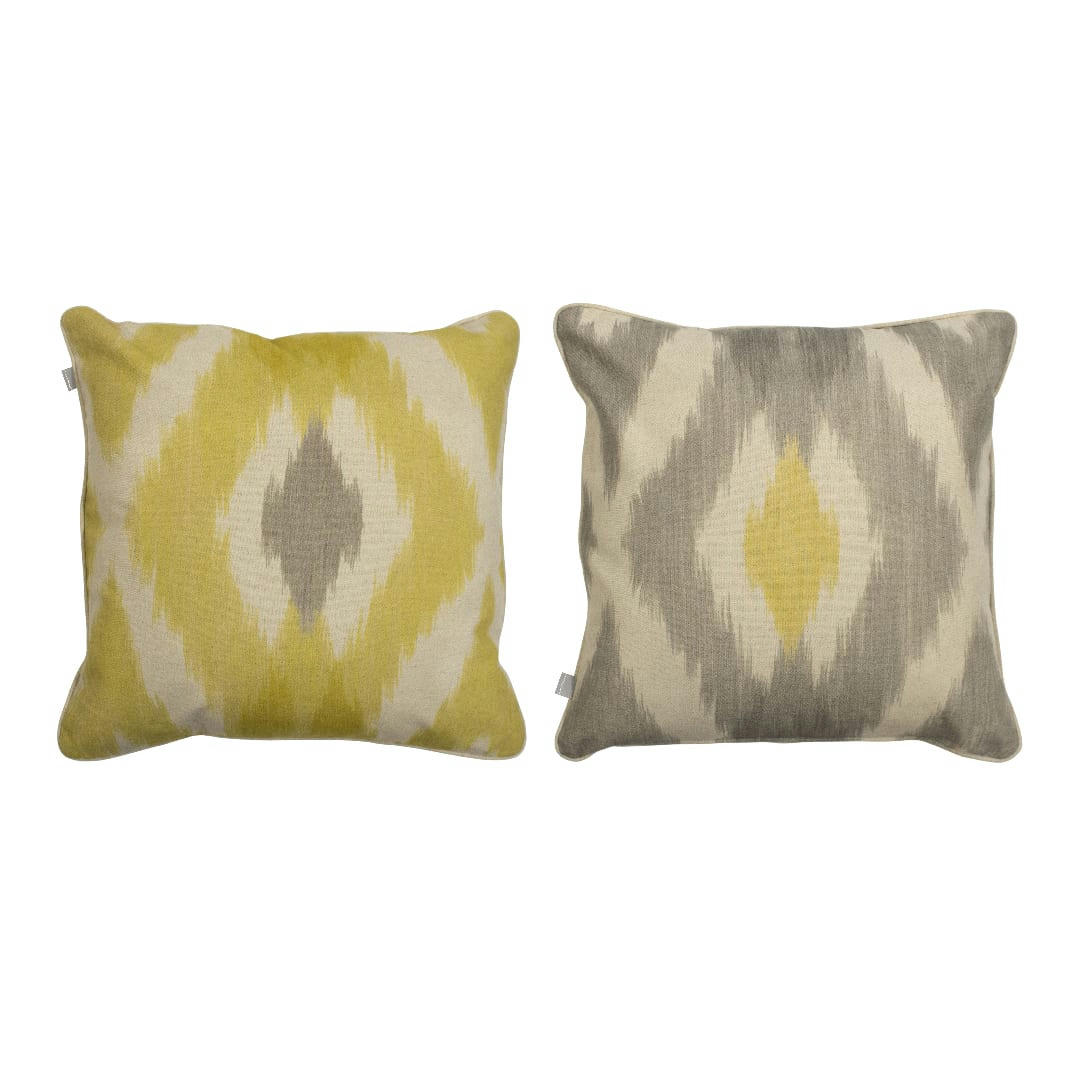 FORMENTERA CARRÉ - 2 Housses de coussins 50x50 cm jaune/gris