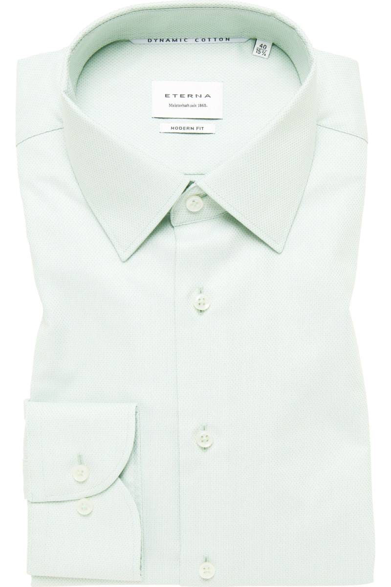 ETERNA Dynamic Cotton Modern Fit Hemd grün, Strukturiert