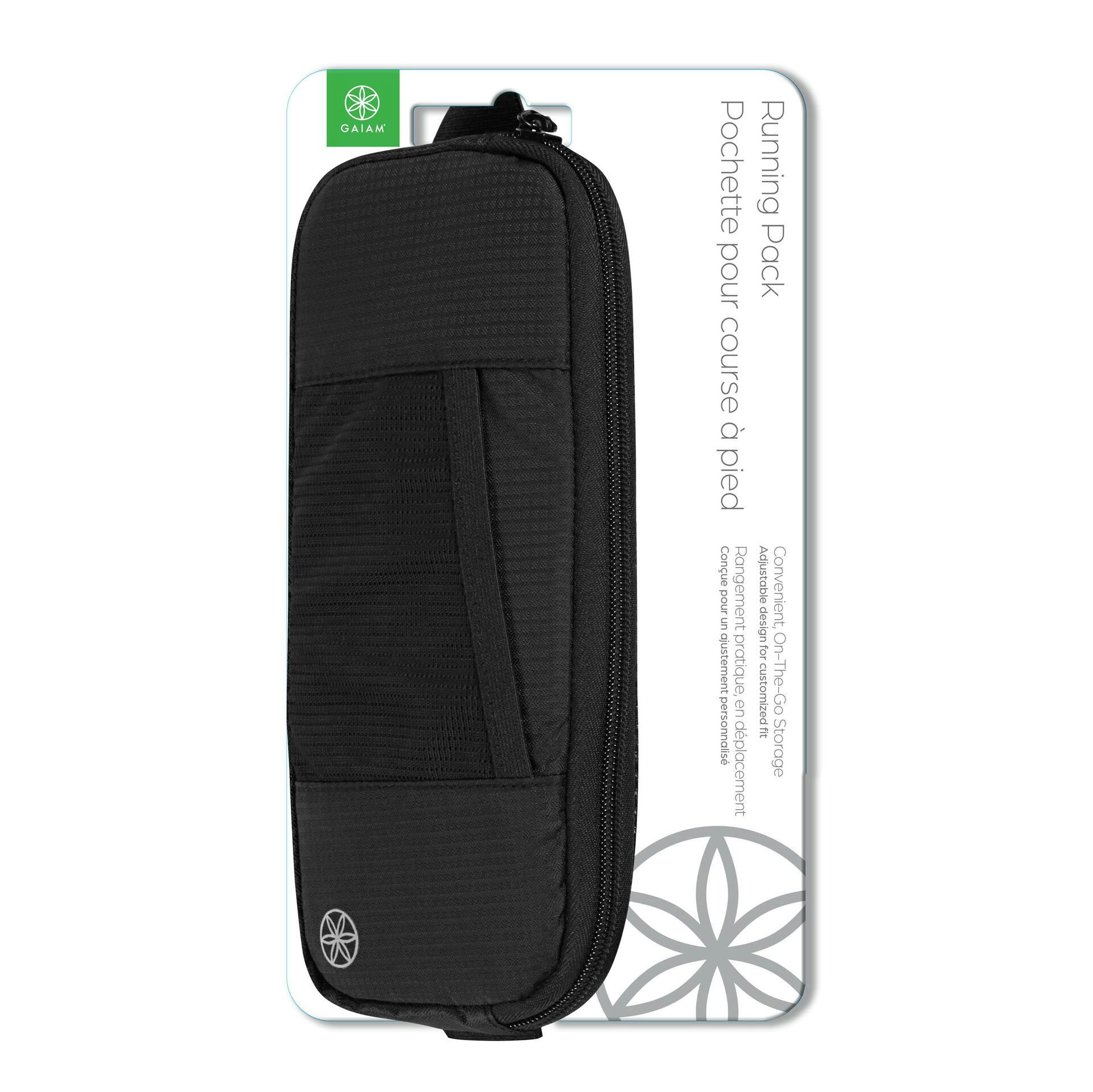 Gaiam Adjustable Running Waist Pack with Large Pocket for Essentials, Black