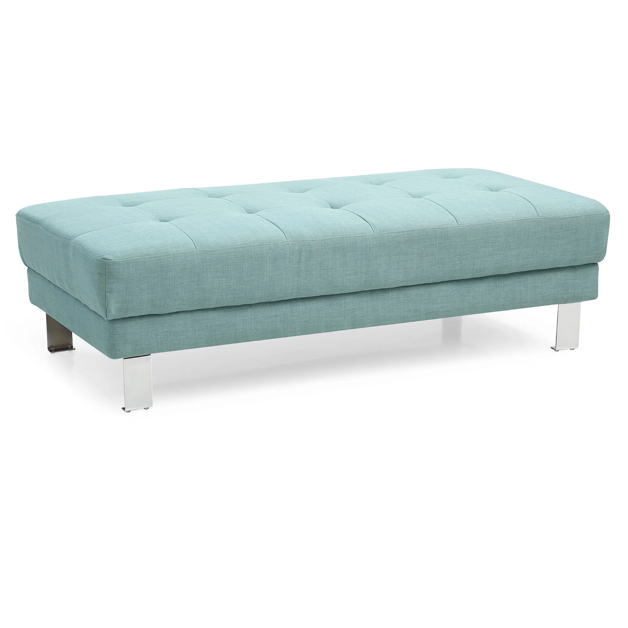 Upholstered Tufted Ottoman - 57 - Green
