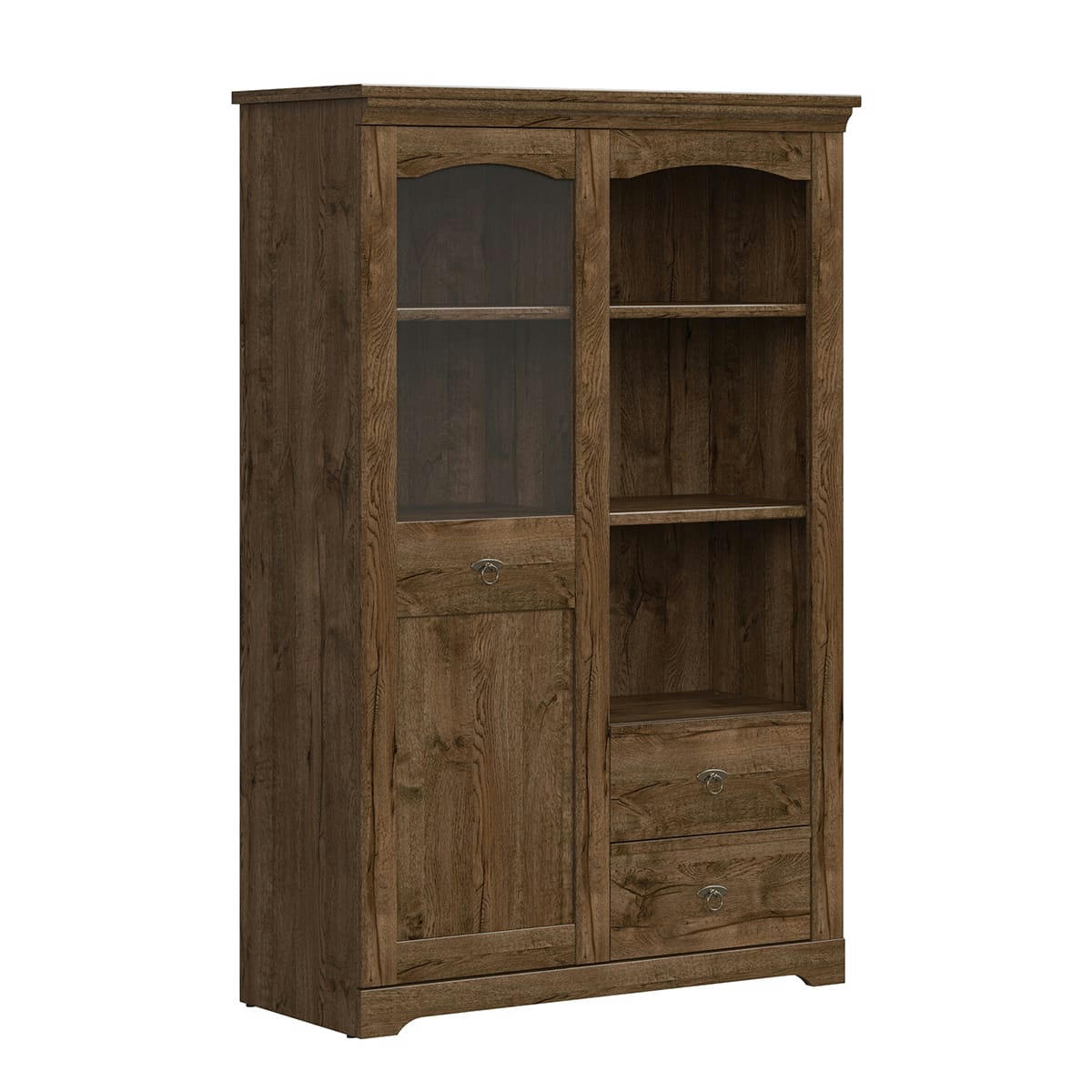 - Vaisselier 1 porte 2 tiroirs panneaux agglomérés naturel foncé