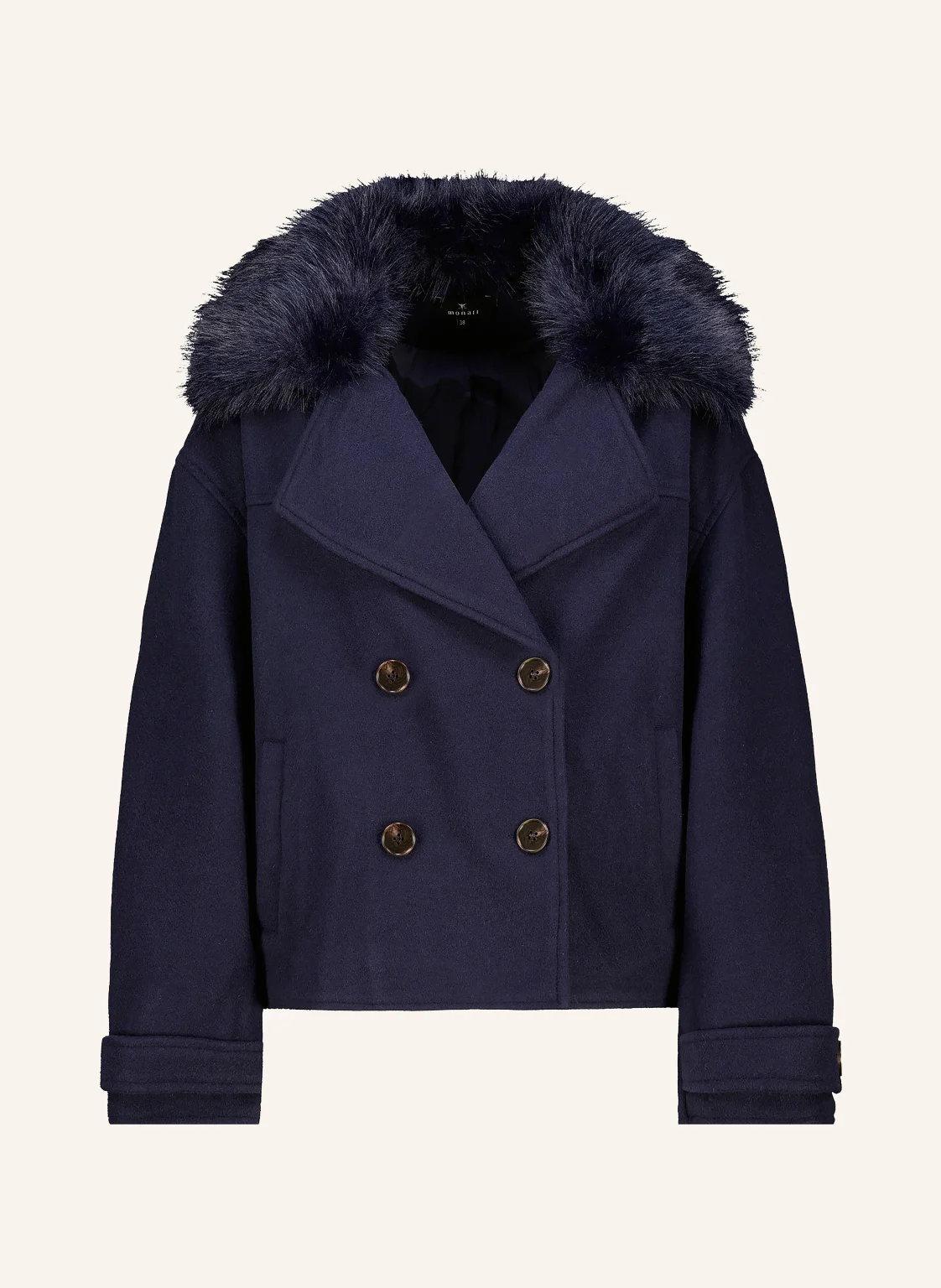 monari Cabanjacke mit abnehmbarem Kunstfell-Kragen