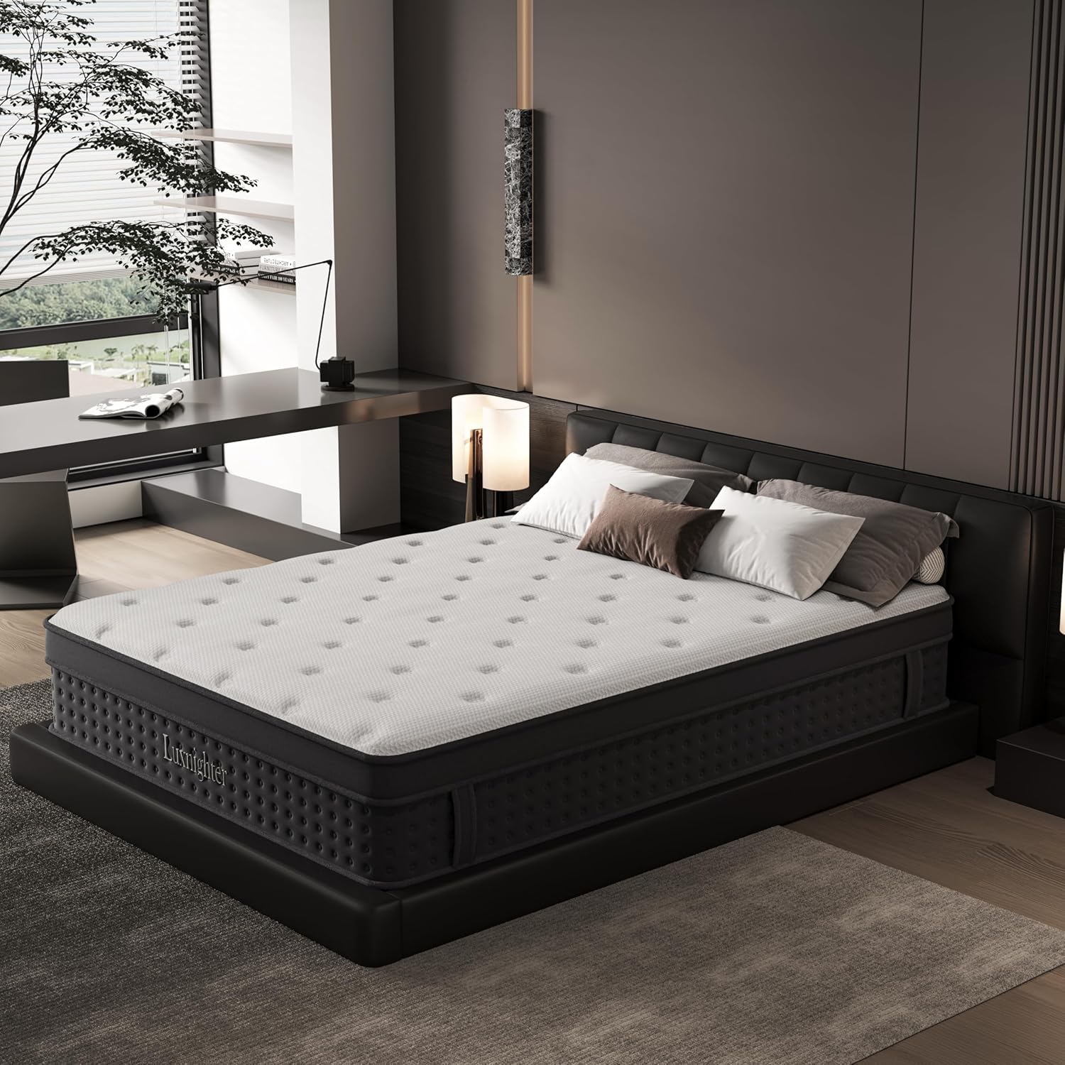 Queen Size Mattress, 14 Inch Queen Mattress in a Box, Cooling Matress with Memory Foam & Individual Pocket Springs for Pressure Relief & Spinal Alignment, Zoned Back Support & Motion Isolation