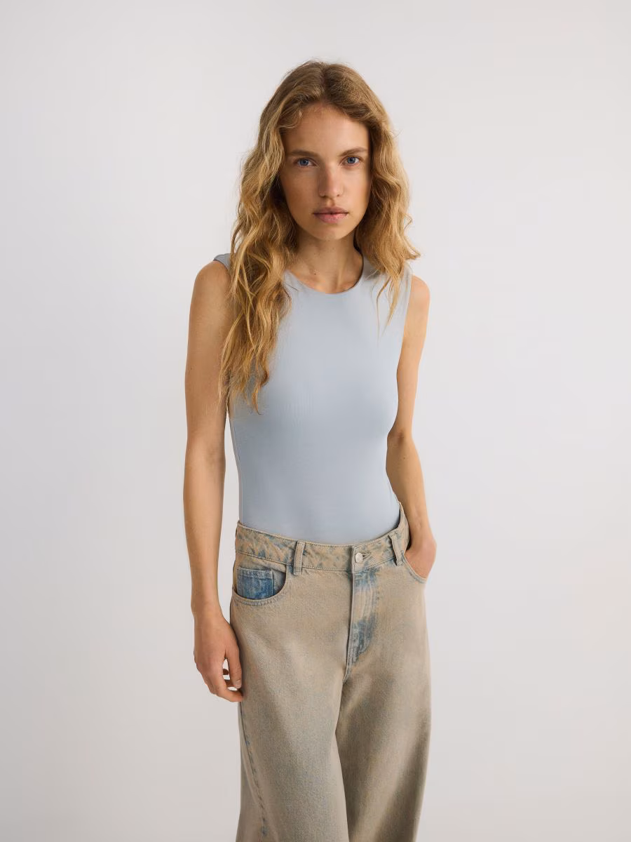 Rib Knit Jersey Bodysuit