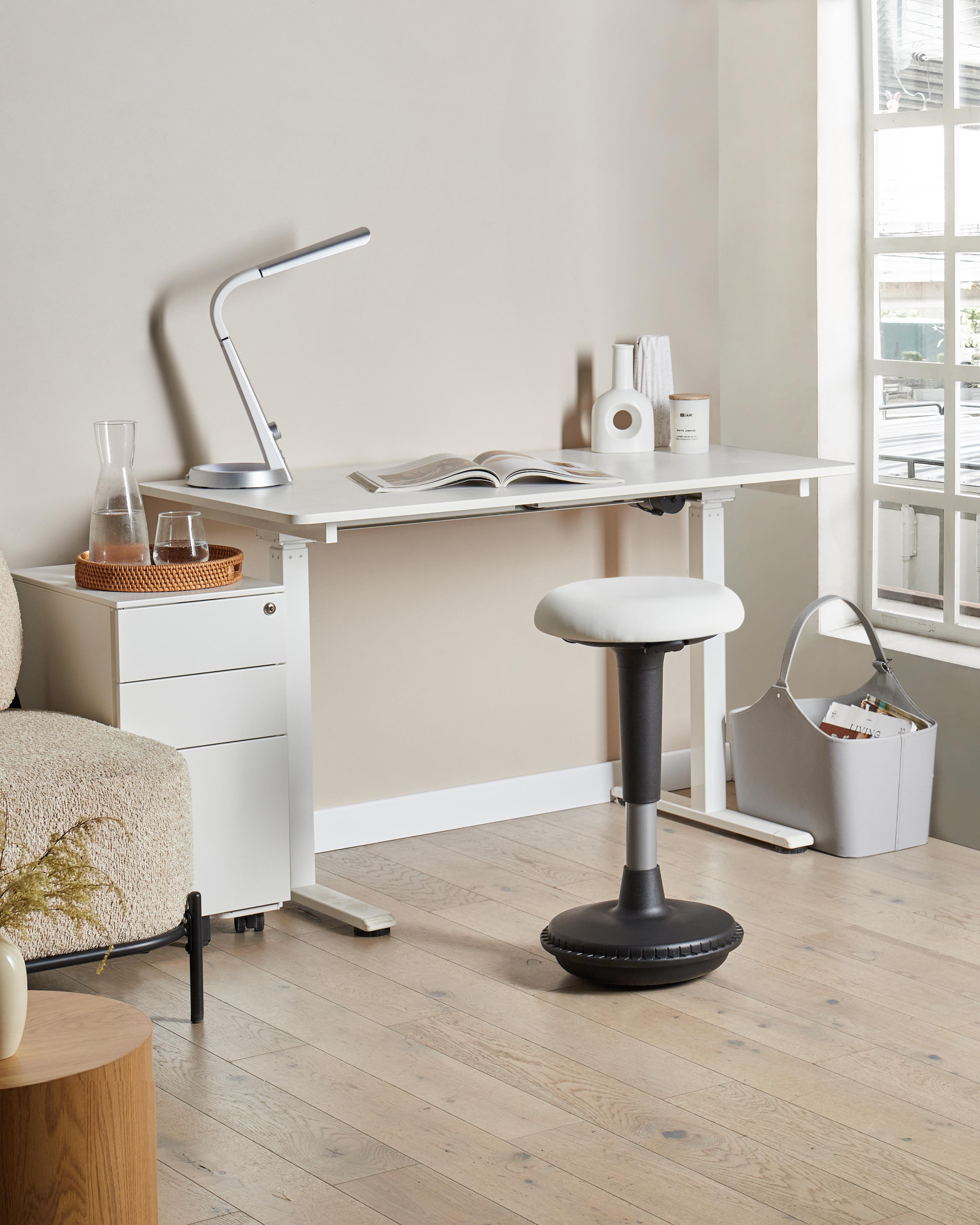 Wobble Stool ESTELL Faux Leather White