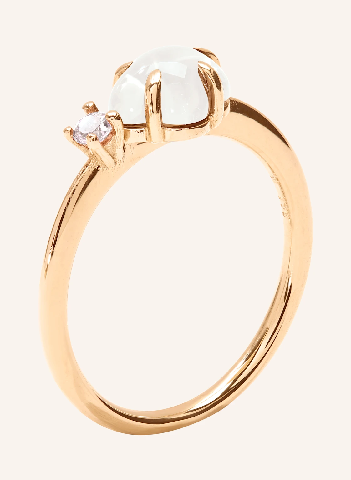 VIERI Ring WOLKE MILCHQUARZ BRILLANT MITTELGROß