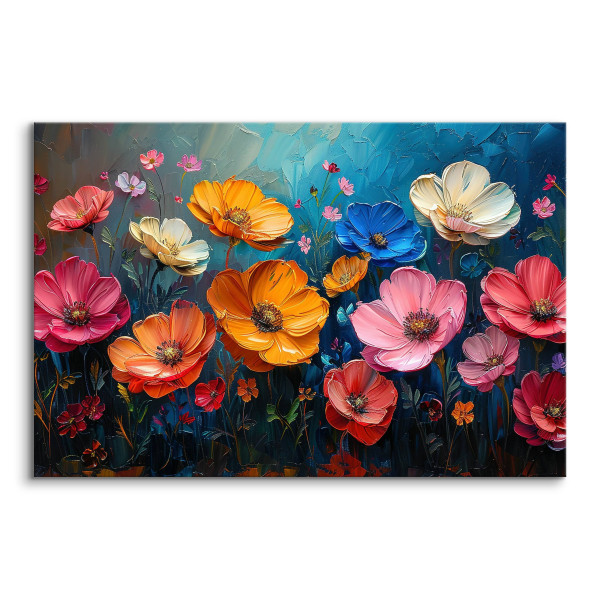Obraz Malowane Kolorowe Kwiaty 30x20cm