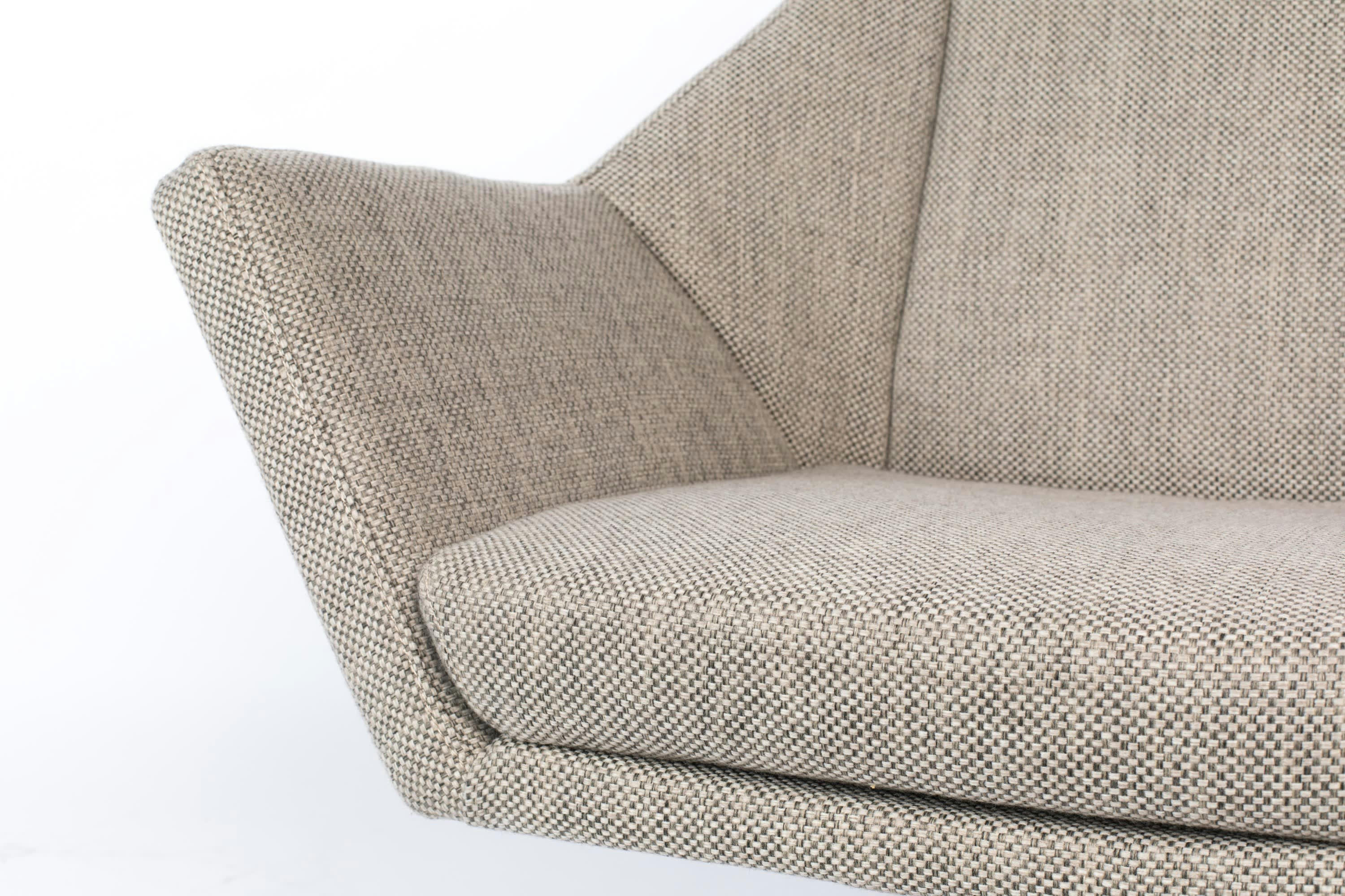 UNCLE JESSE - Fauteuil lounge en tissu gris