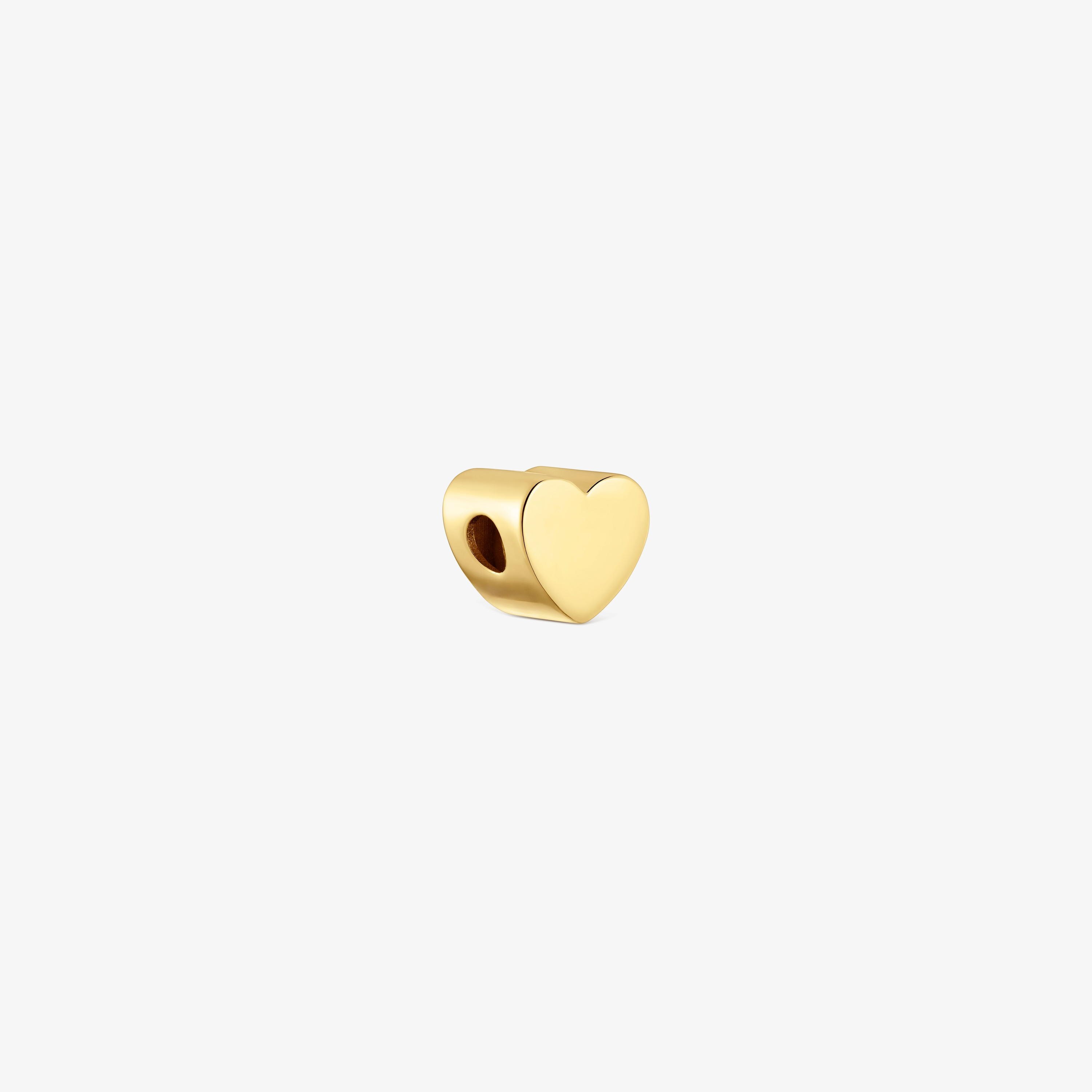 Charm TOUS Mesh Tube con baño de oro 18 kt sobre plata motivo corazón 7 mm