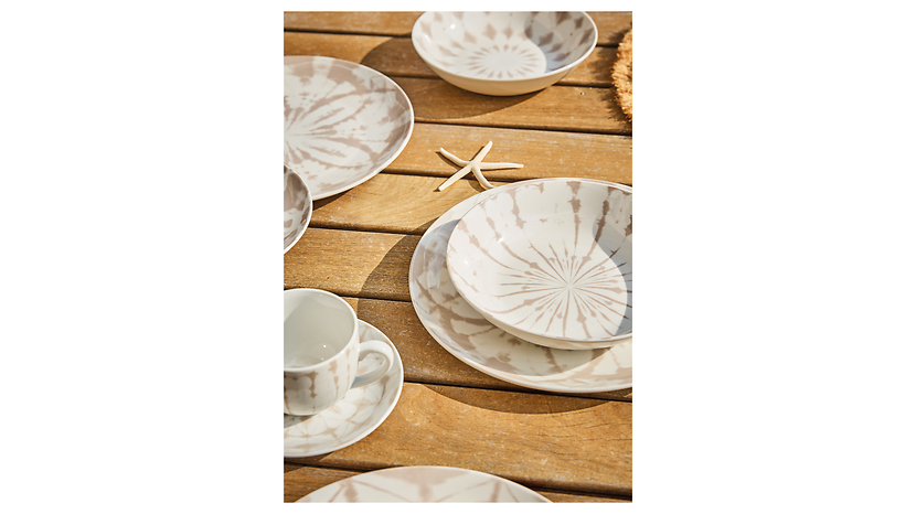 Komplet obiadowy 18 el. porcelanowy Madison Mallorca Tognana beżowy