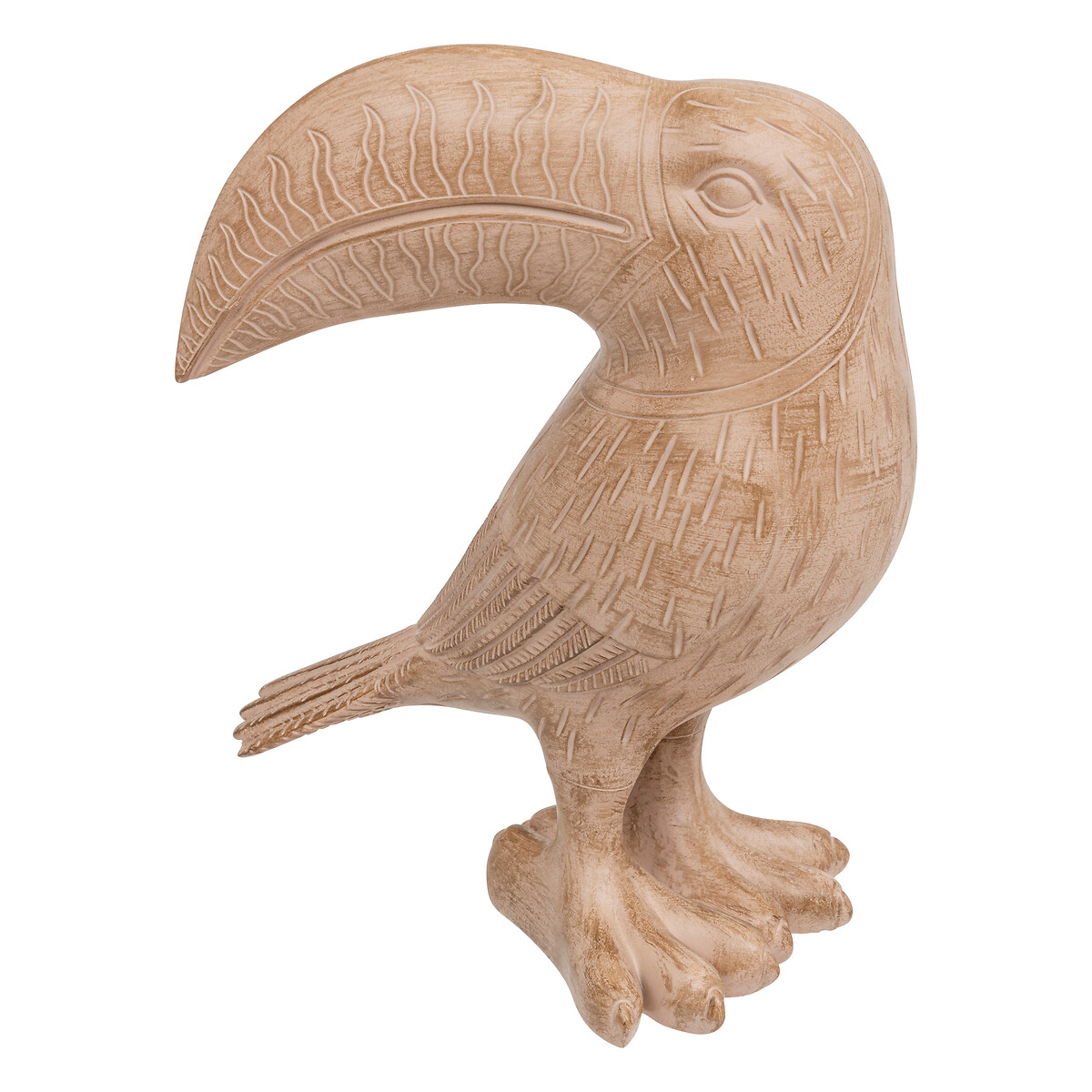 Toucan in resin Beige, H.30 cm