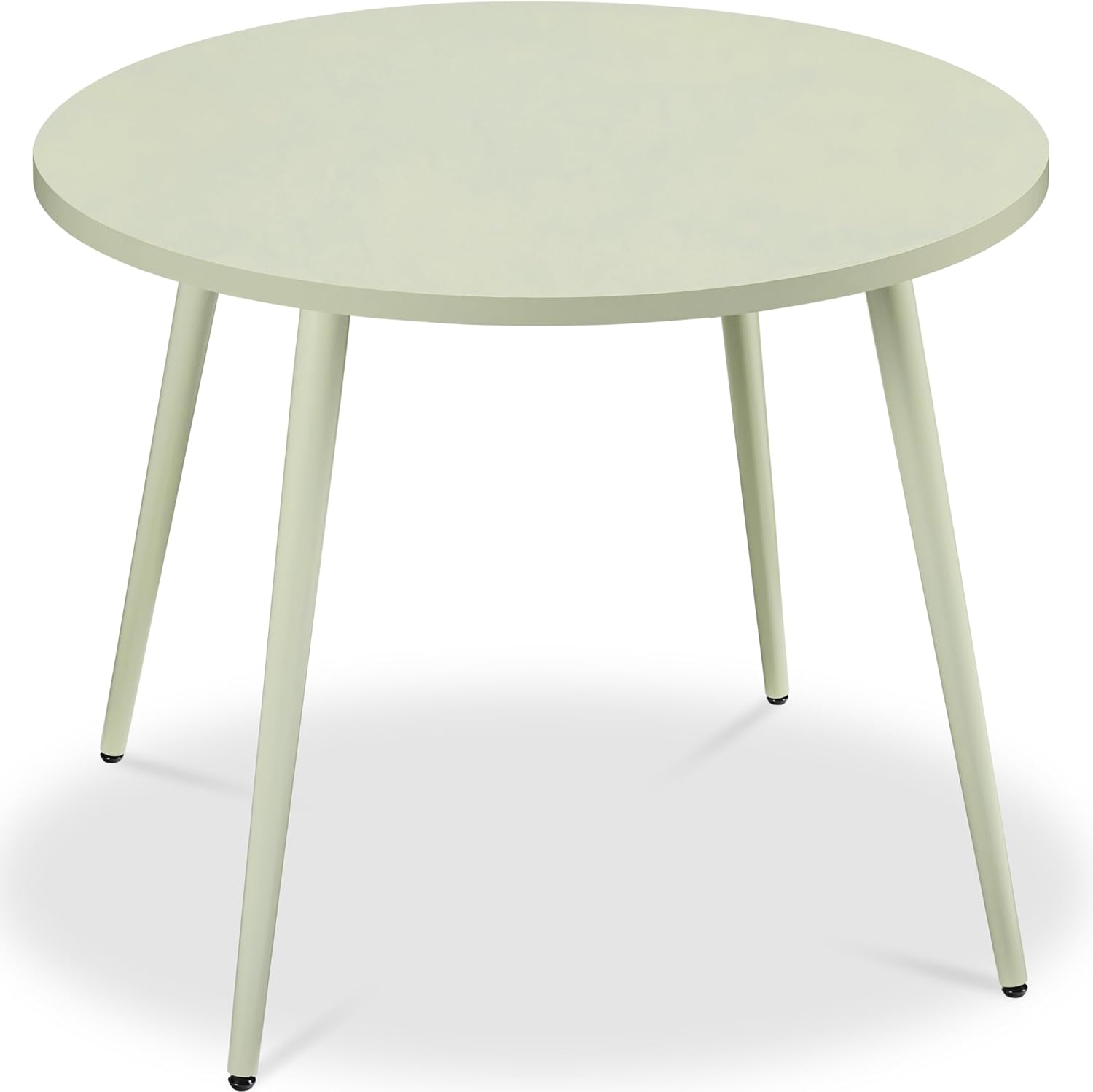 Best Choice Products Round 35.5in Dining Table for 4 w/Sturdy Wood Finish Steel Legs, Mid Century Modern, Space-Saving, Small Space Circle Dinette for Home, Kitchen, Apartment - Sage Green