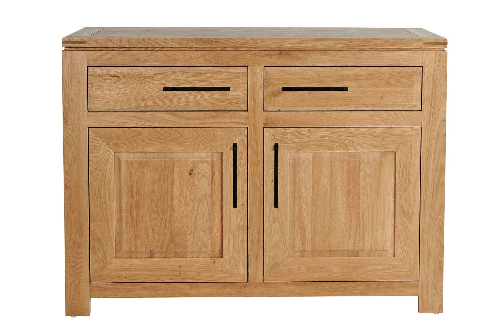 BOSTON - Buffet bas parisien moderne en chêne clair 2 portes 2 tiroirs