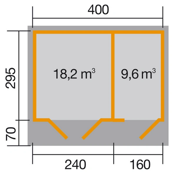 Gartenhaus »261 Gr.1«, Holz, BxHxT: 460 x 262 x 380 cm (Außenmaße inkl. Dachüberstand)