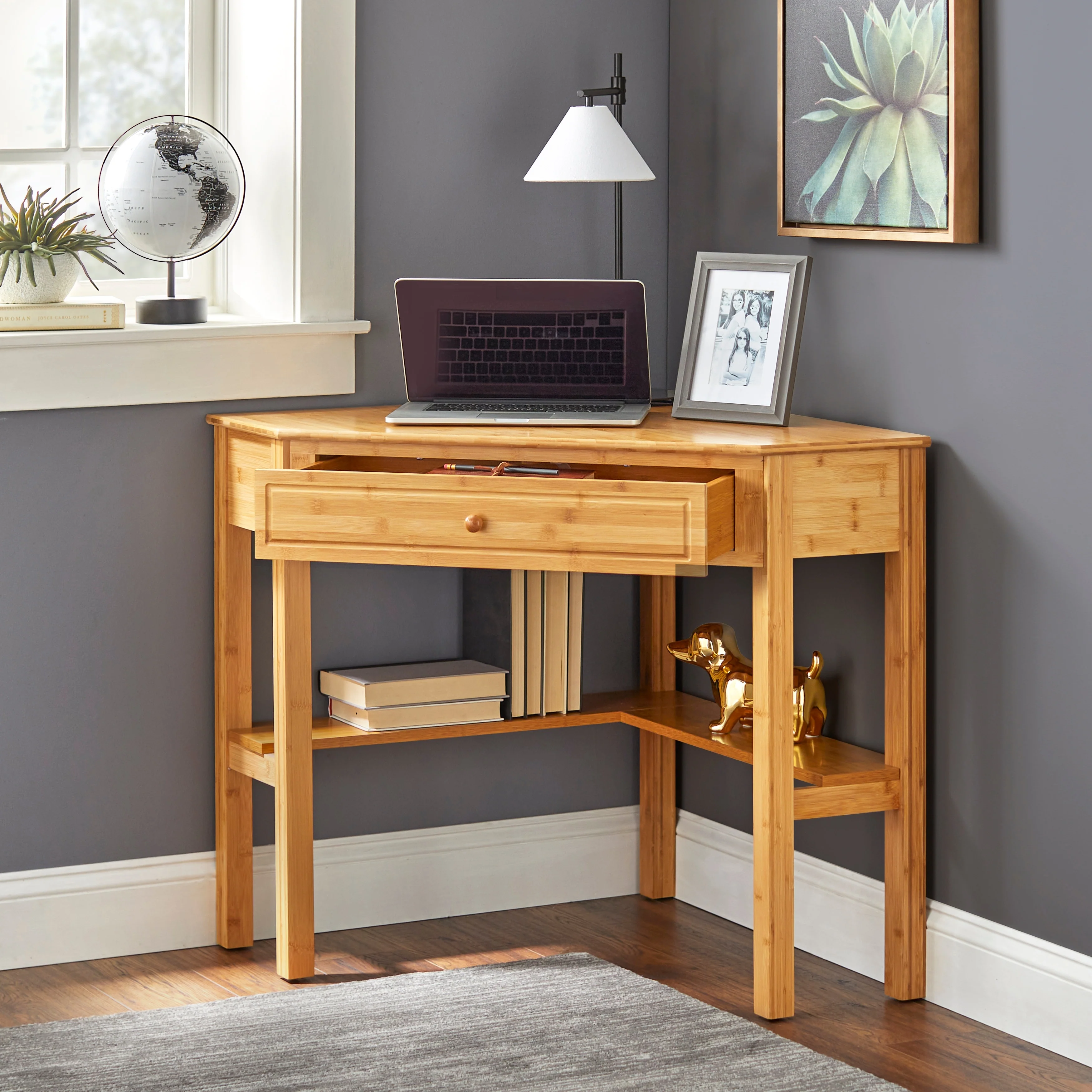 Simple Living Bamboo Corner Desk