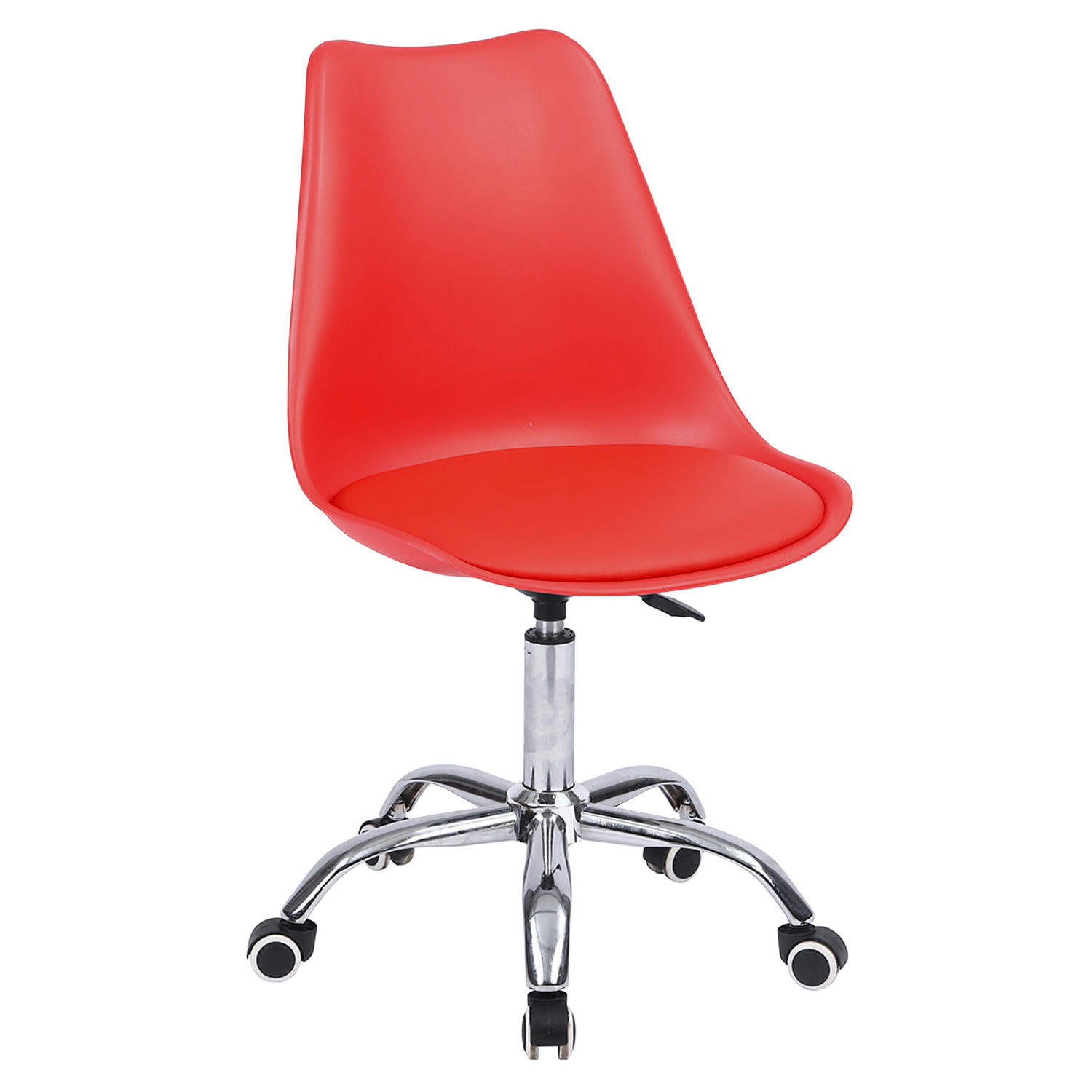 ANNE - Chaise de bureau à roulettes et réglable en hauteur rouge