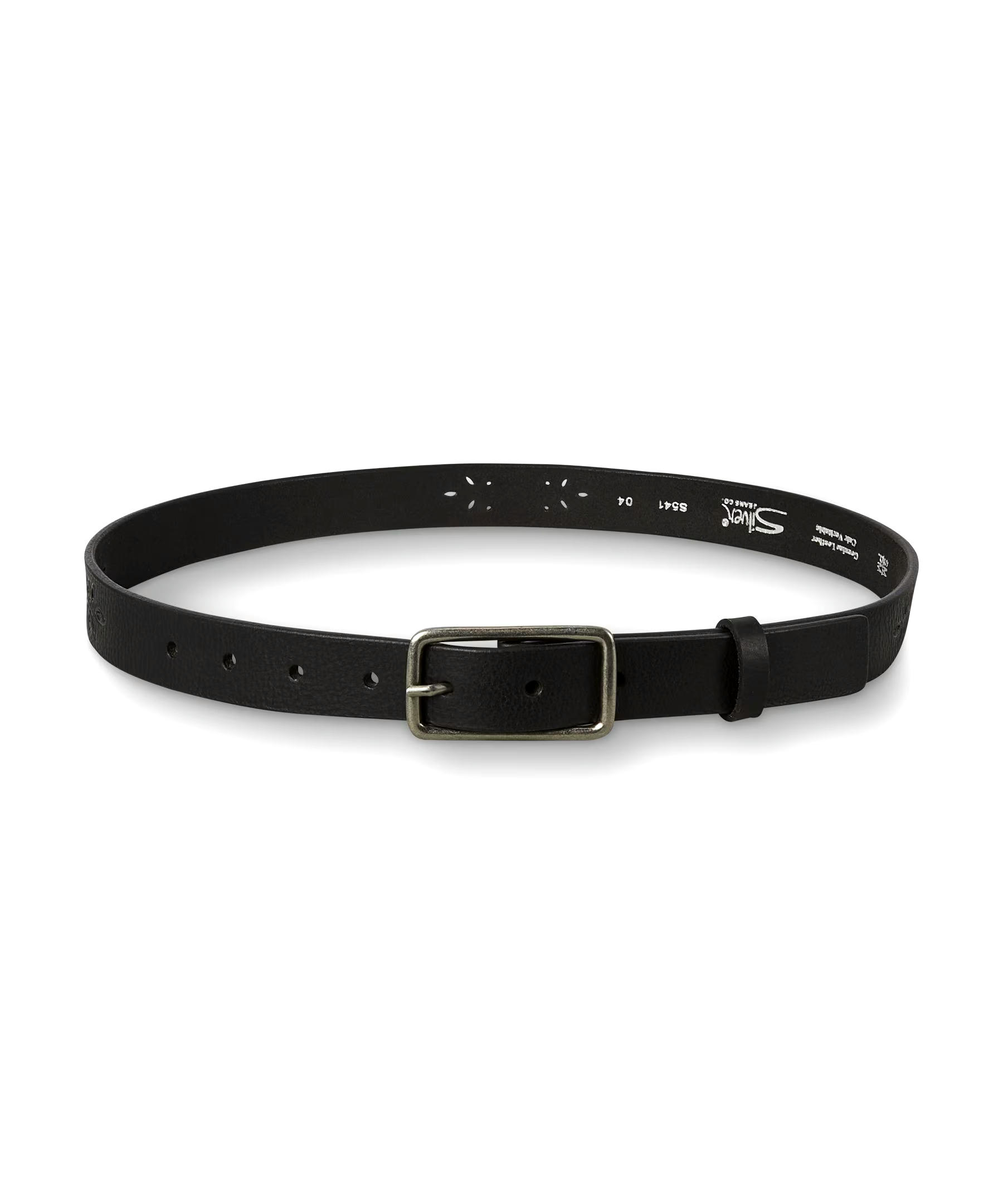 Silver Women's 25MM Embossed Centre Bar Belt