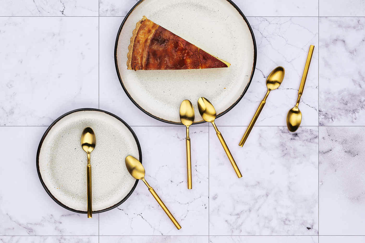 NUDE - Lot de 6 petites cuillères en inox or