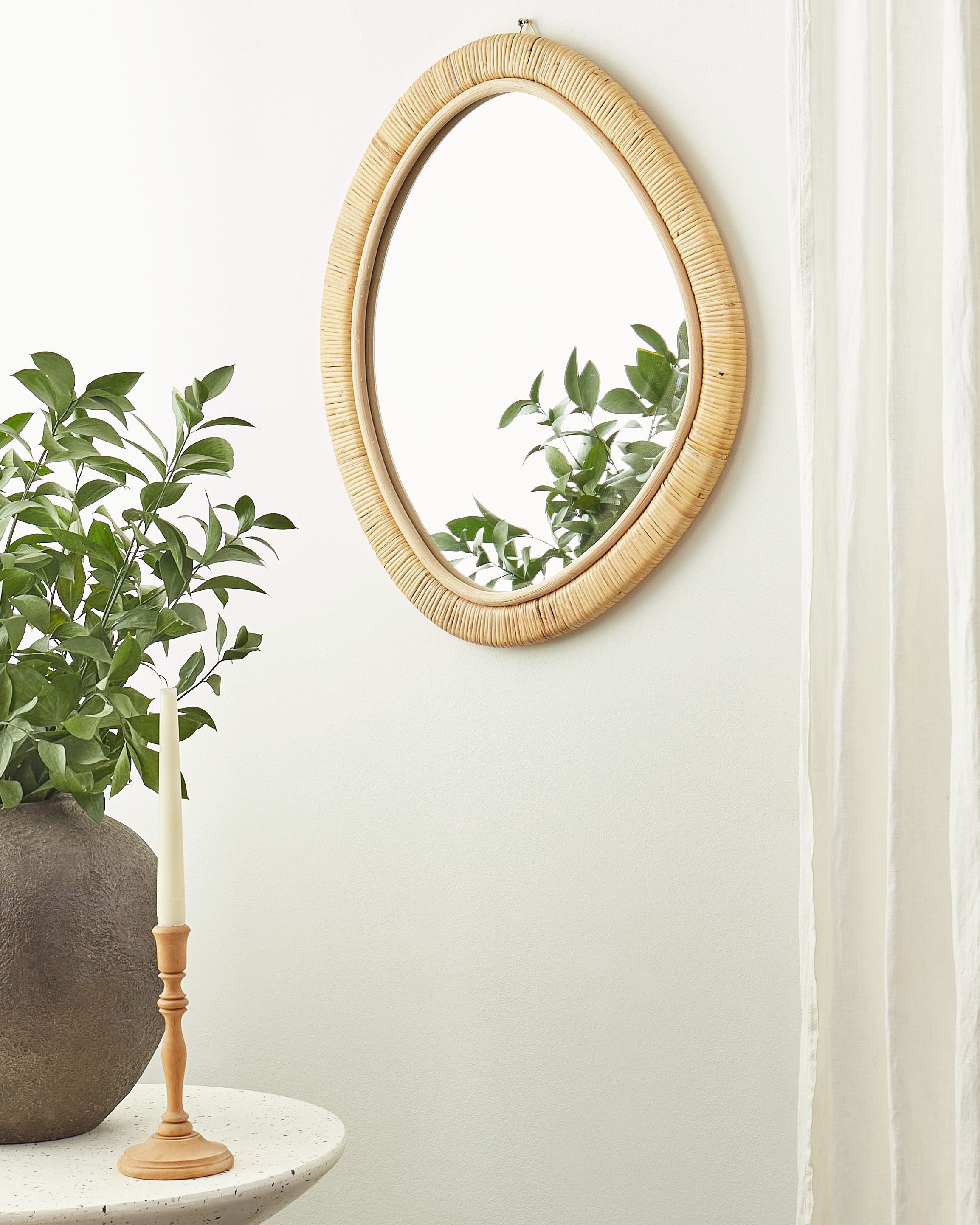 Wall Mirror ZAATARI 50 cm 60 cm Rattan Natural