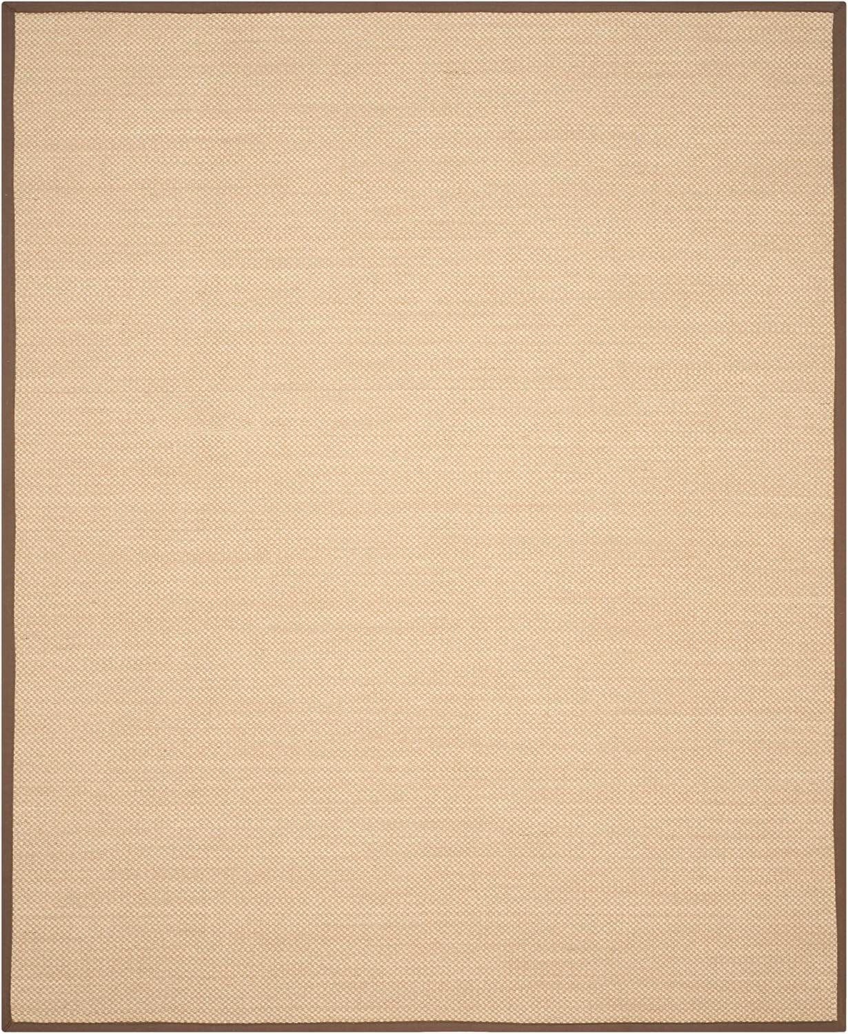 SAFAVIEH Area Rug 9x12 - Natural Fiber Collection - Large - Maize & Brown, Sisal, Woven Design with Border (NF141C)