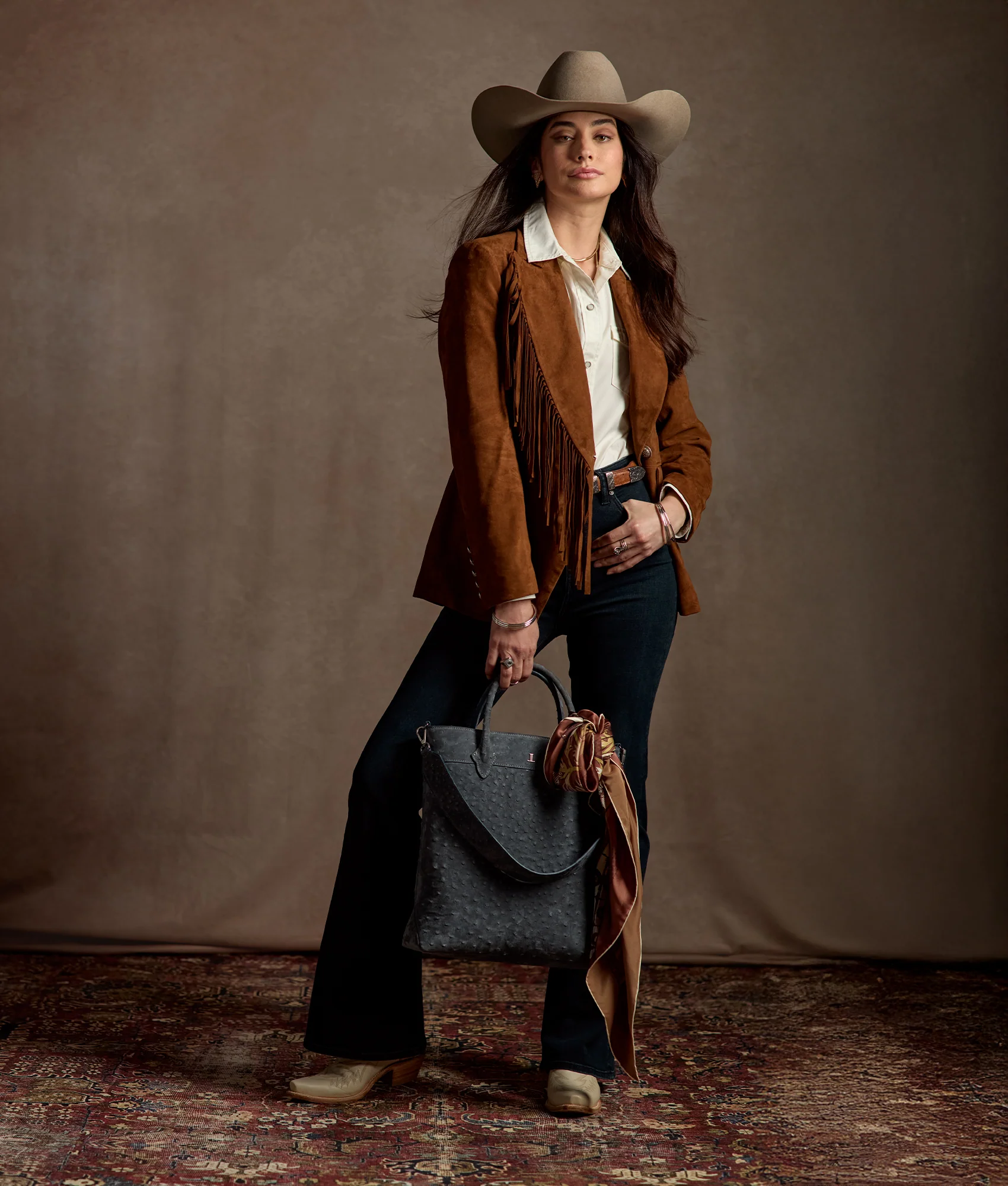 Large Lola Exotic Shopper - Storm Blue