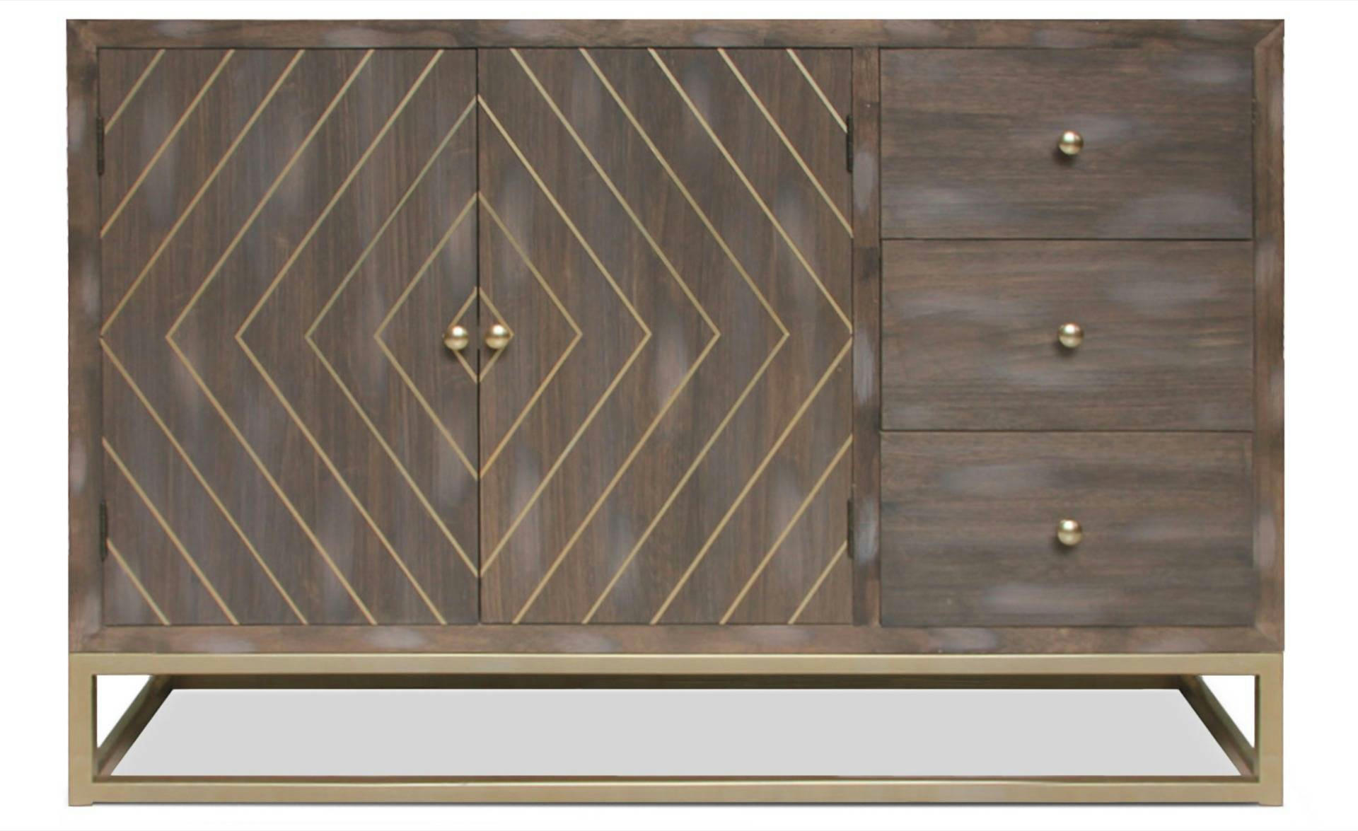 BUFFET - Lipnia scandinave 2 portes et 3 tiroirs bois vintage