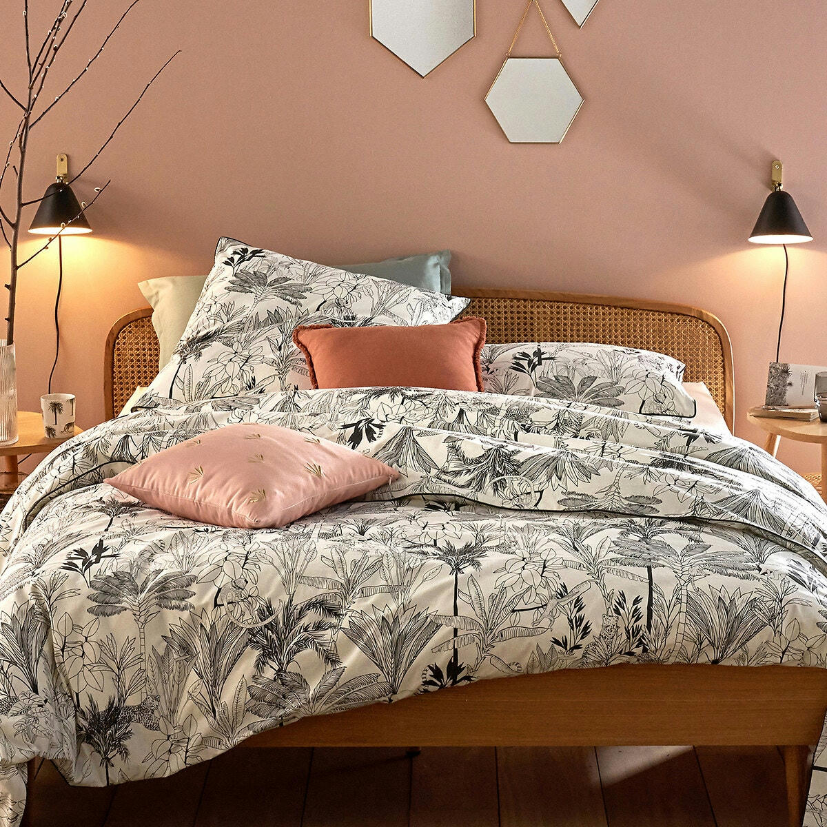 Drap housse percale coton bonnet 30 cm, Palmeira