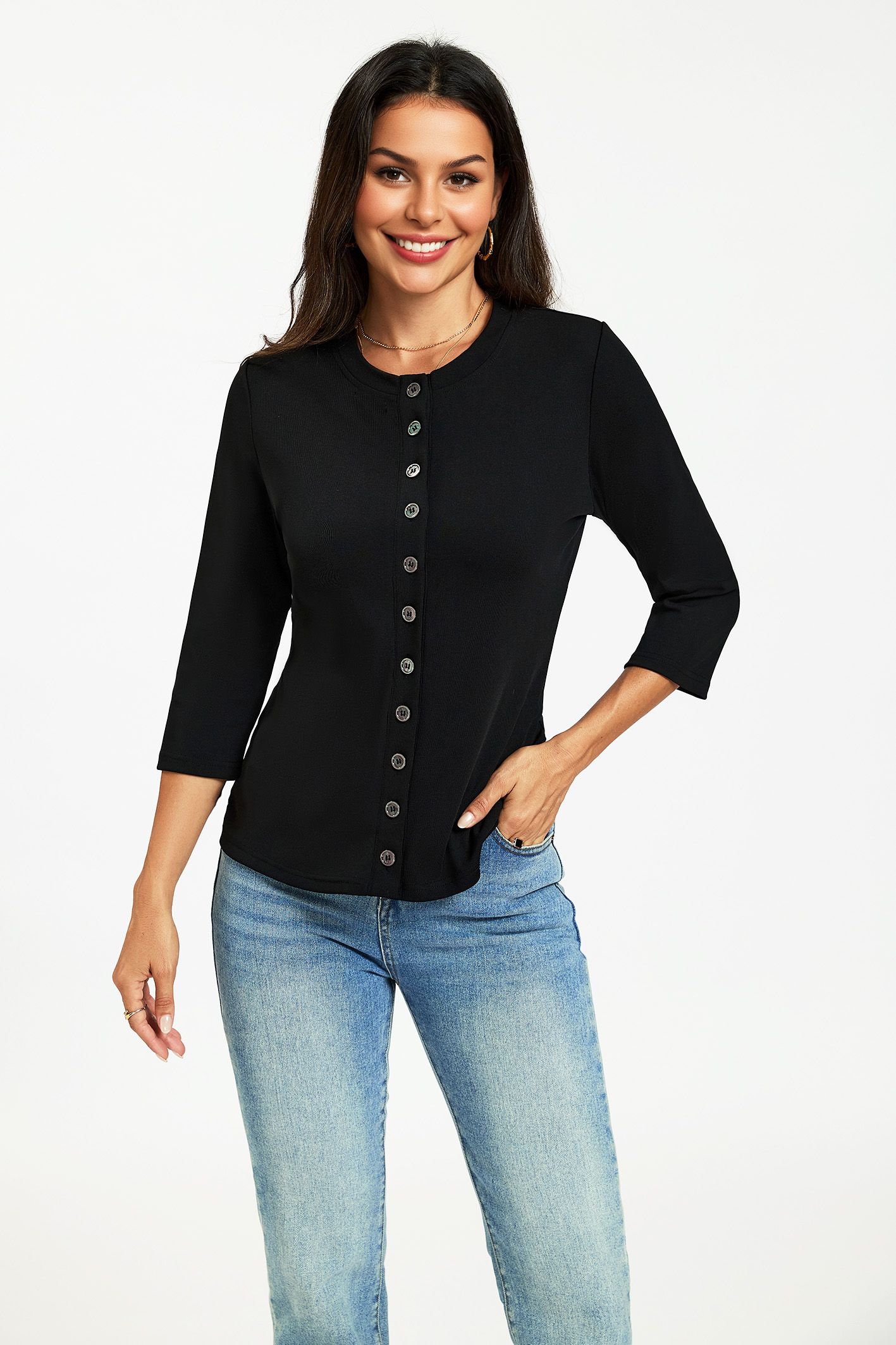 FS Collection Button Through Jersey Cardigan Top