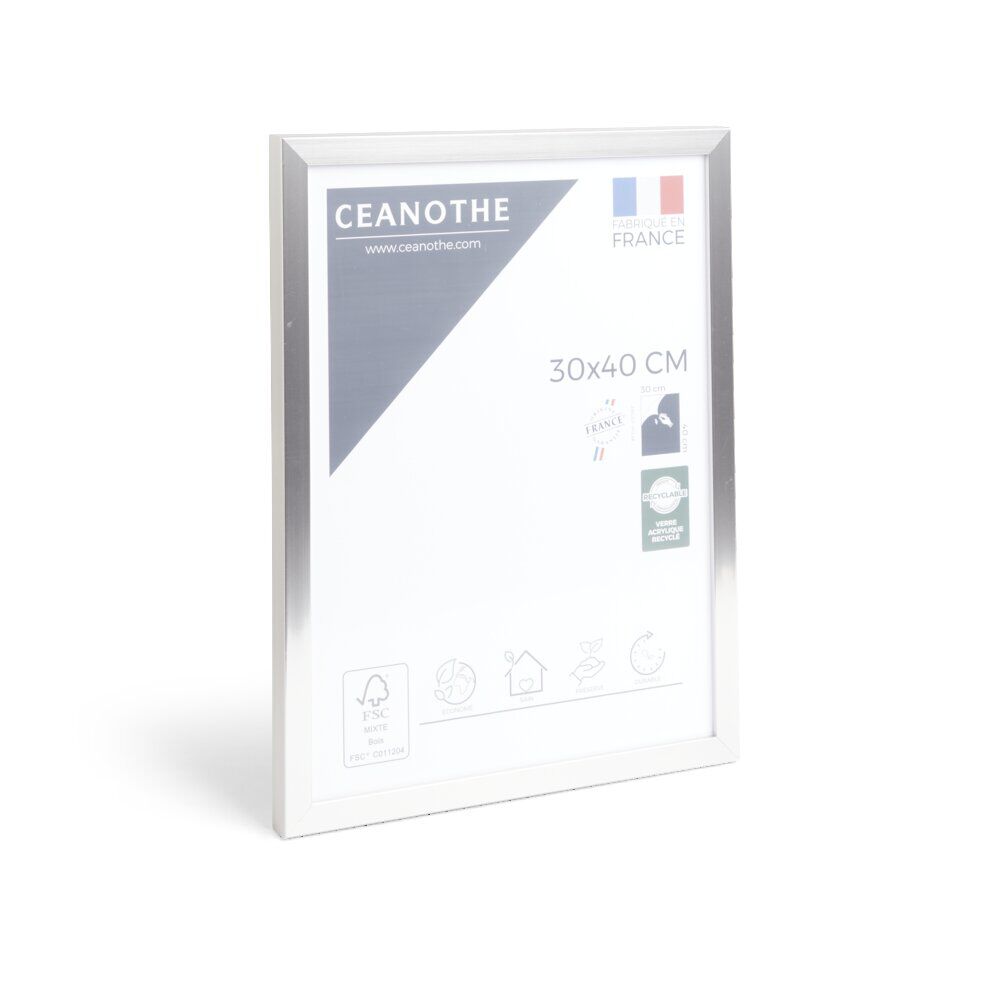 Cadre photo résine gris acier 32,7x42,7cm pour photo 30x40cm