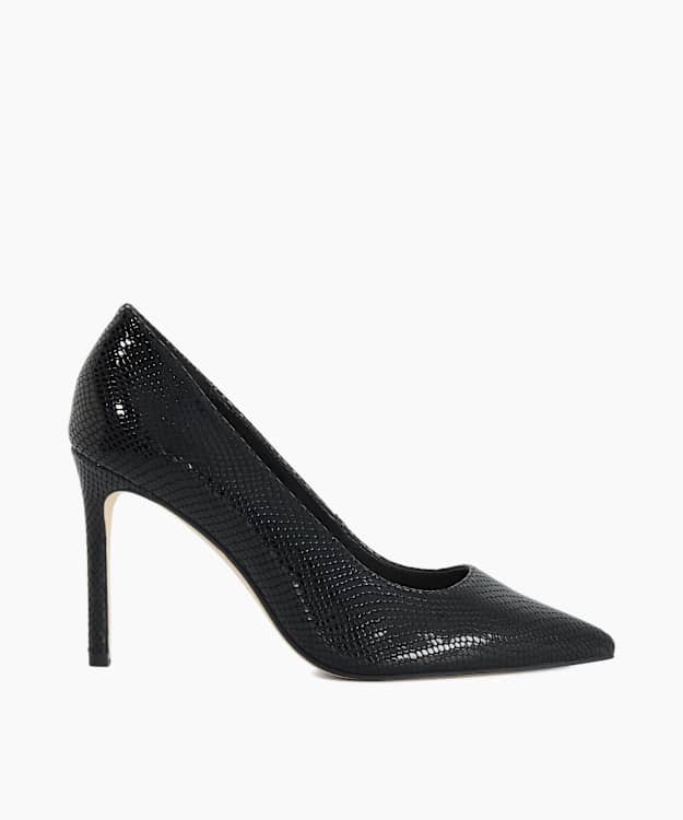 Brinlee Black - Block-Heeled Court Shoes