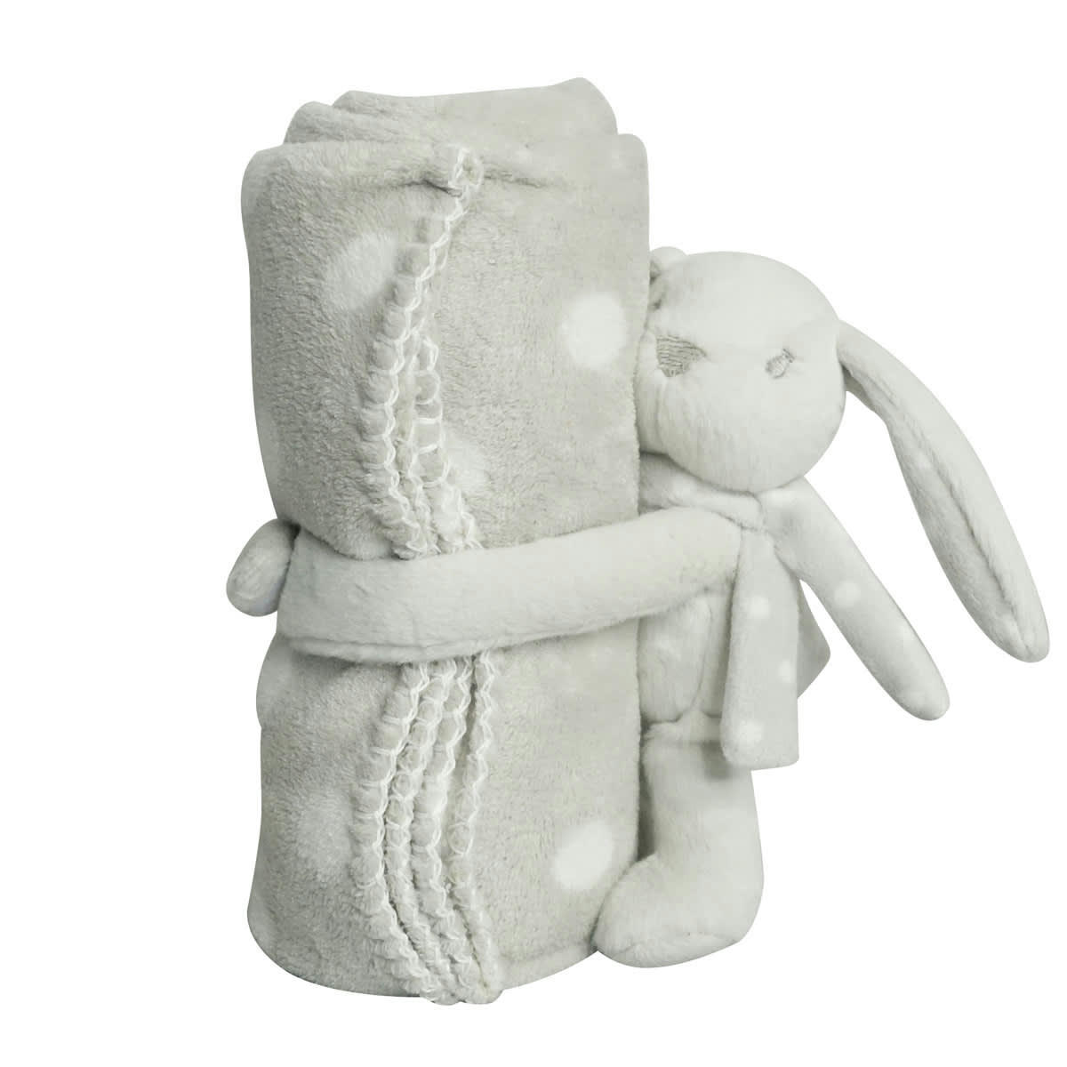 PELU PLAID - Peluche plaid lapin polyester gris clair 100x75 cm