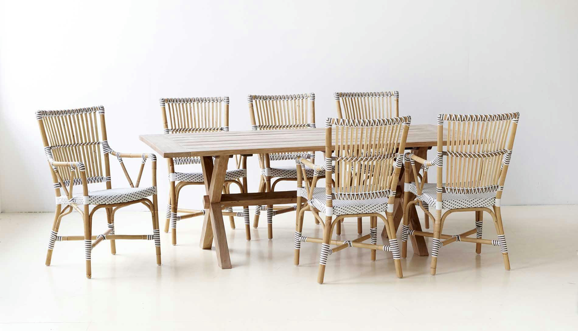 MONIQUE - Chaise repas en rotin et fibre synthétique