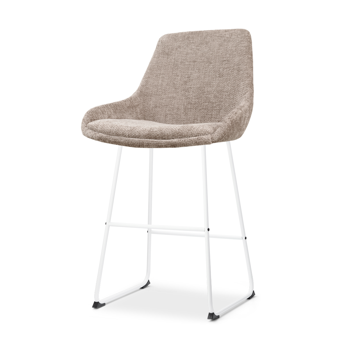 Nolon Nino-Isa Barkruk Bruin - Stof - Wit Onderstel - 65 cm