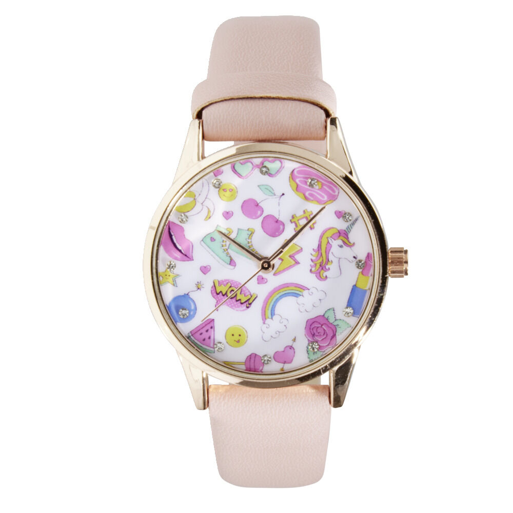 Montre enfant fille licorne en acier bracelet simili Ø3,5xL23cm (2 modèles)